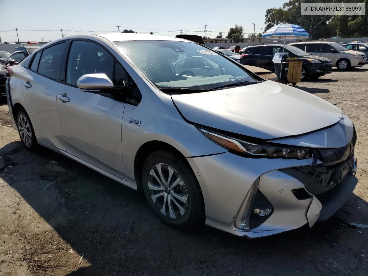 2020 Toyota Prius Prime Le VIN: JTDKARFP7L3138099 Lot: 72171314