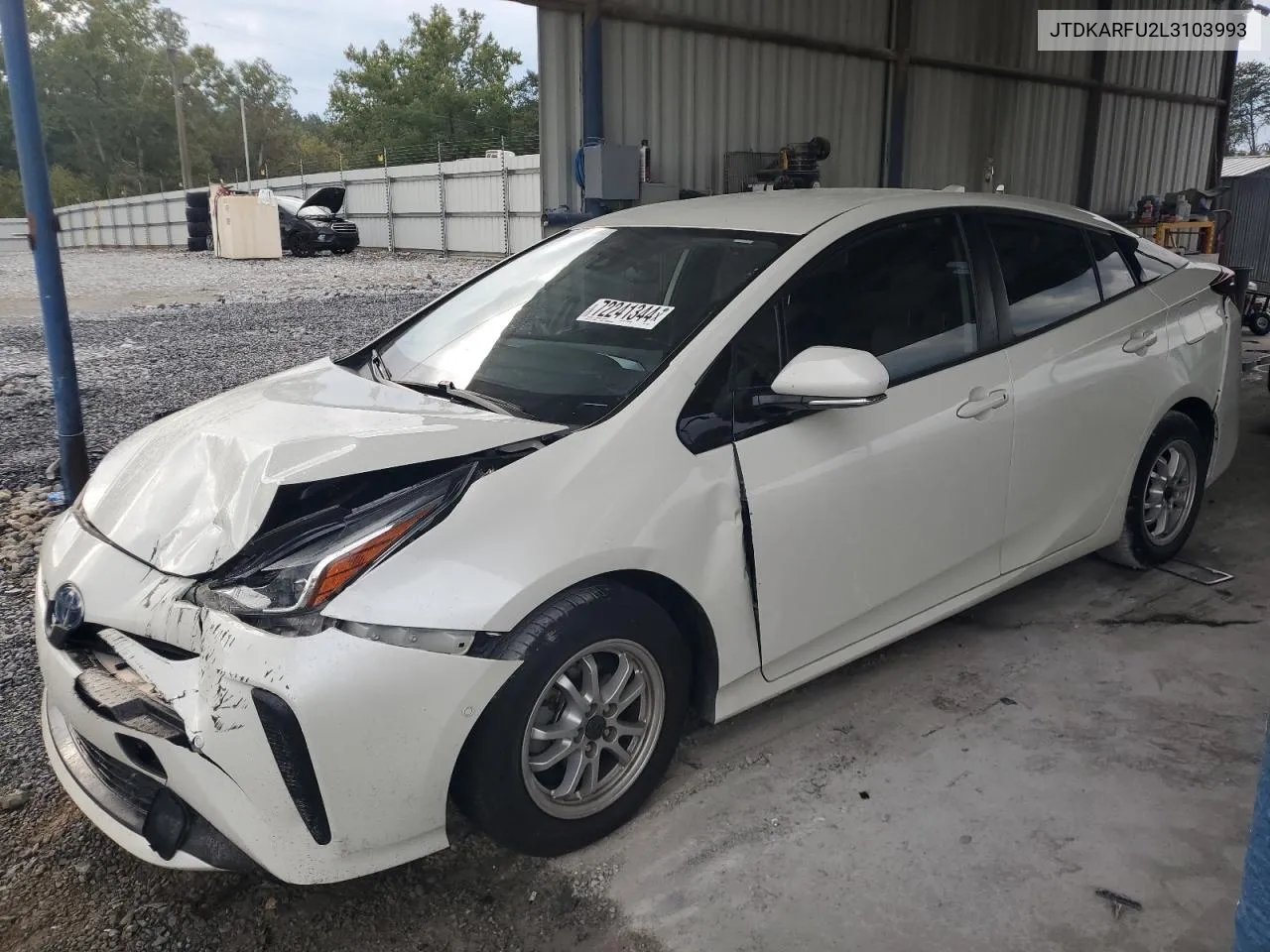 2020 Toyota Prius L VIN: JTDKARFU2L3103993 Lot: 72241344