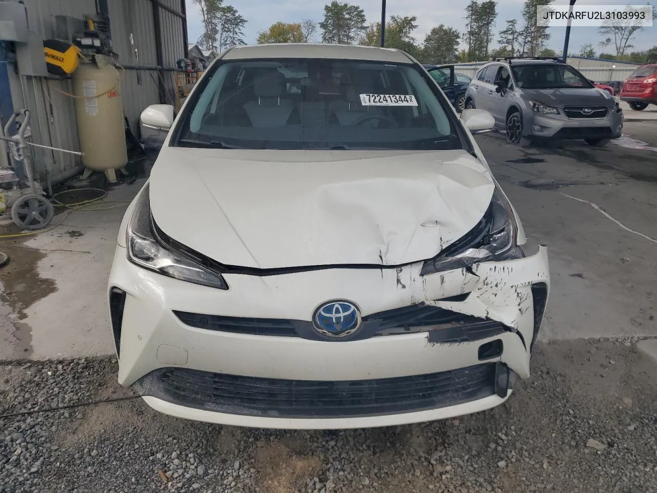 2020 Toyota Prius L VIN: JTDKARFU2L3103993 Lot: 72241344