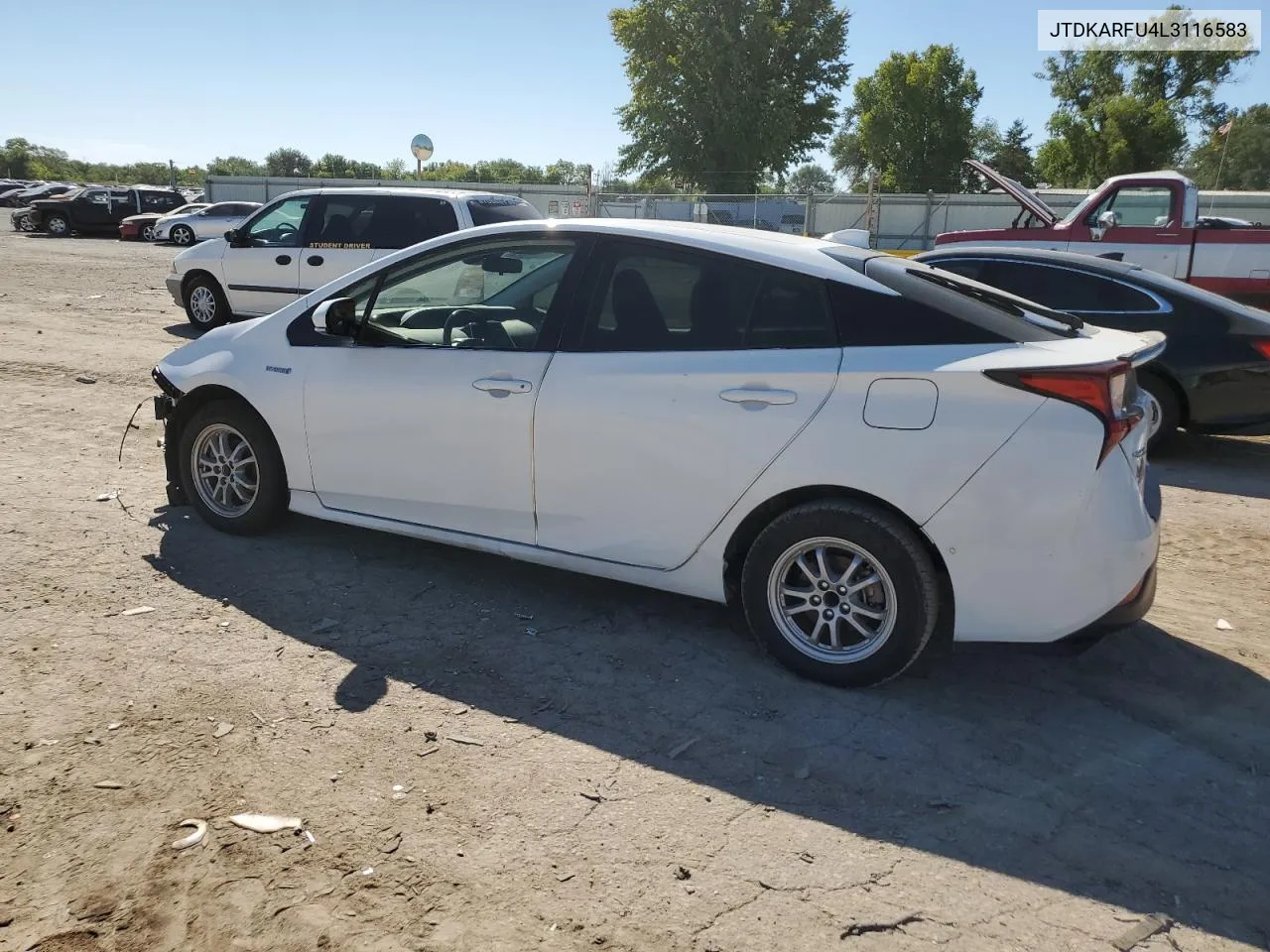 2020 Toyota Prius L VIN: JTDKARFU4L3116583 Lot: 73340484