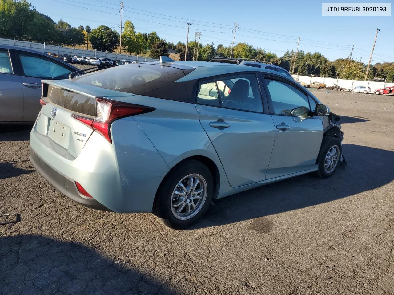 2020 Toyota Prius Le VIN: JTDL9RFU8L3020193 Lot: 73600754