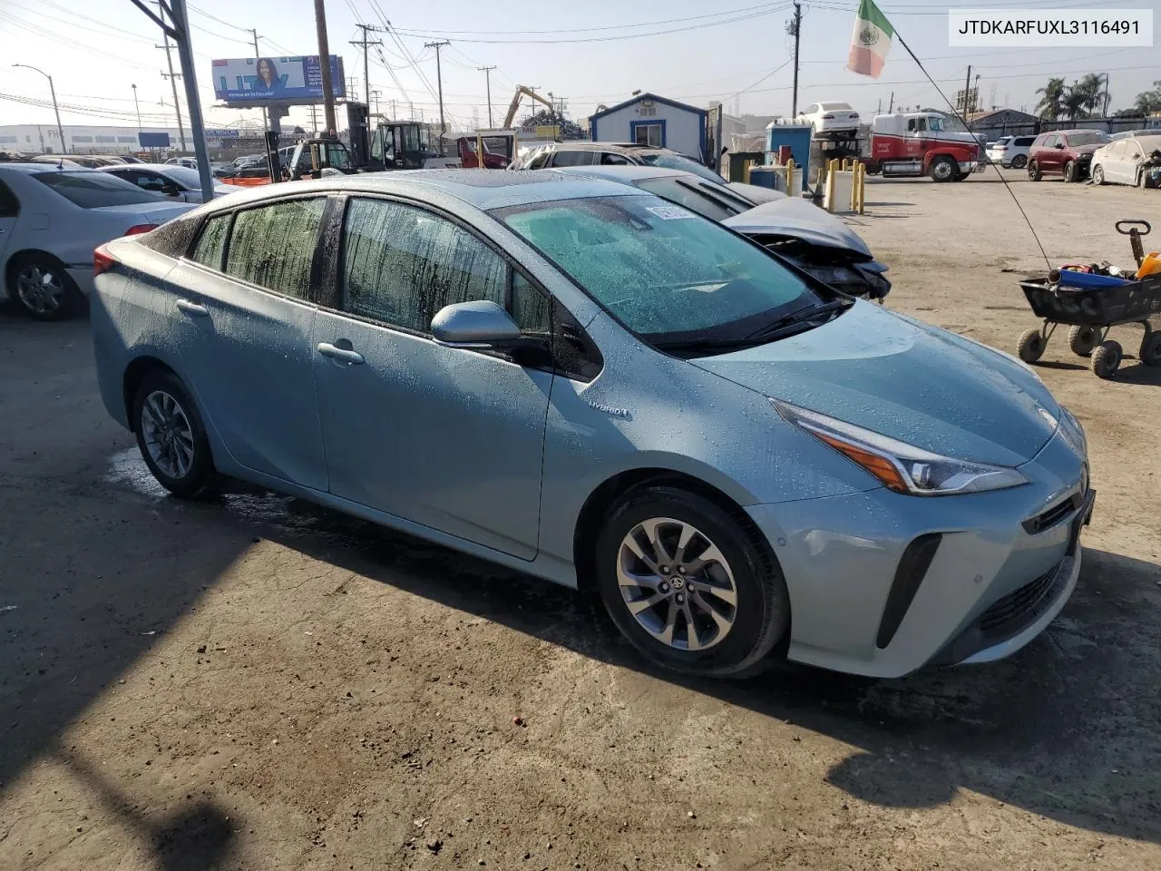 2020 Toyota Prius L VIN: JTDKARFUXL3116491 Lot: 74234784