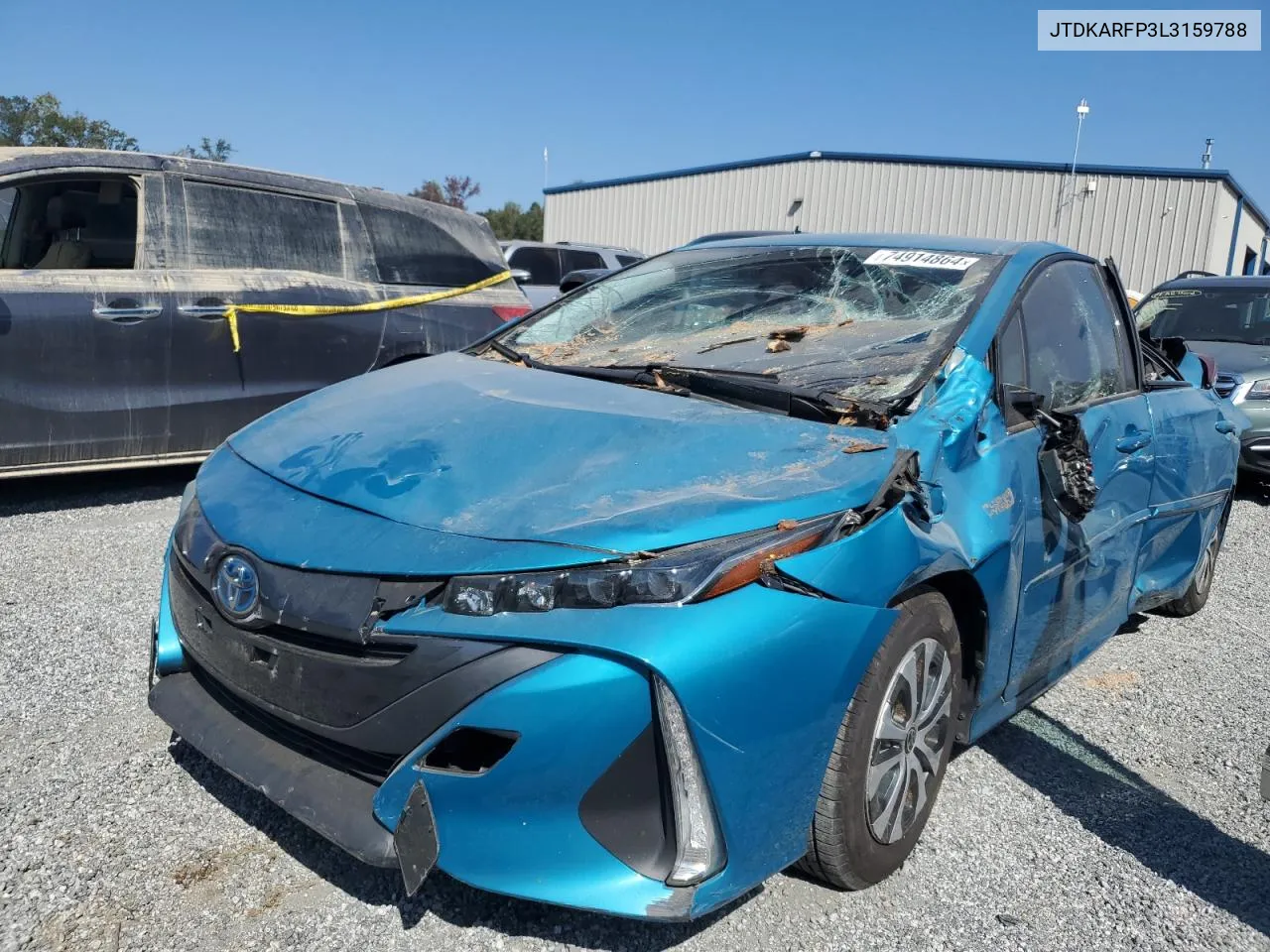 2020 Toyota Prius Prime Le VIN: JTDKARFP3L3159788 Lot: 74914864