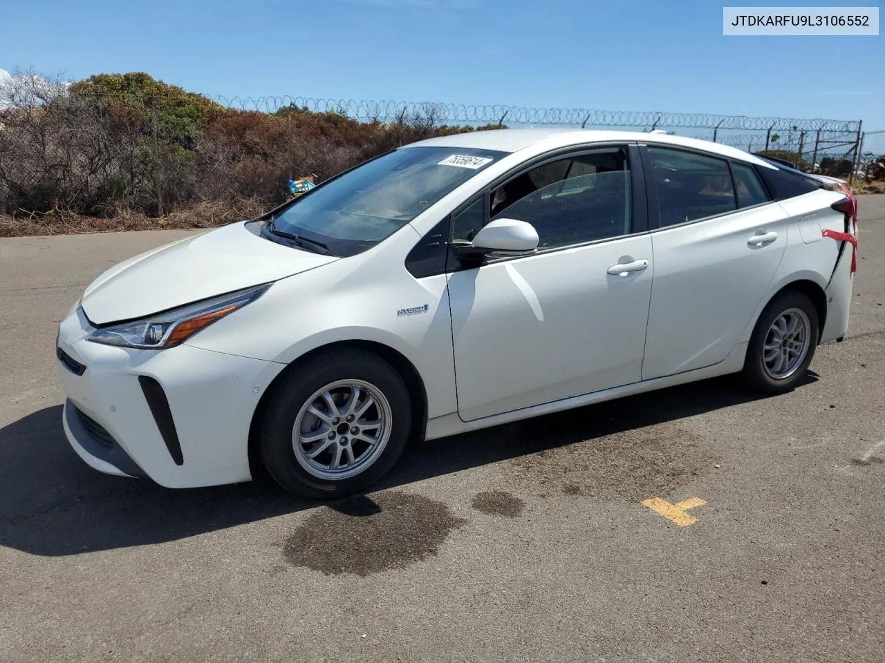 JTDKARFU9L3106552 2020 Toyota Prius L