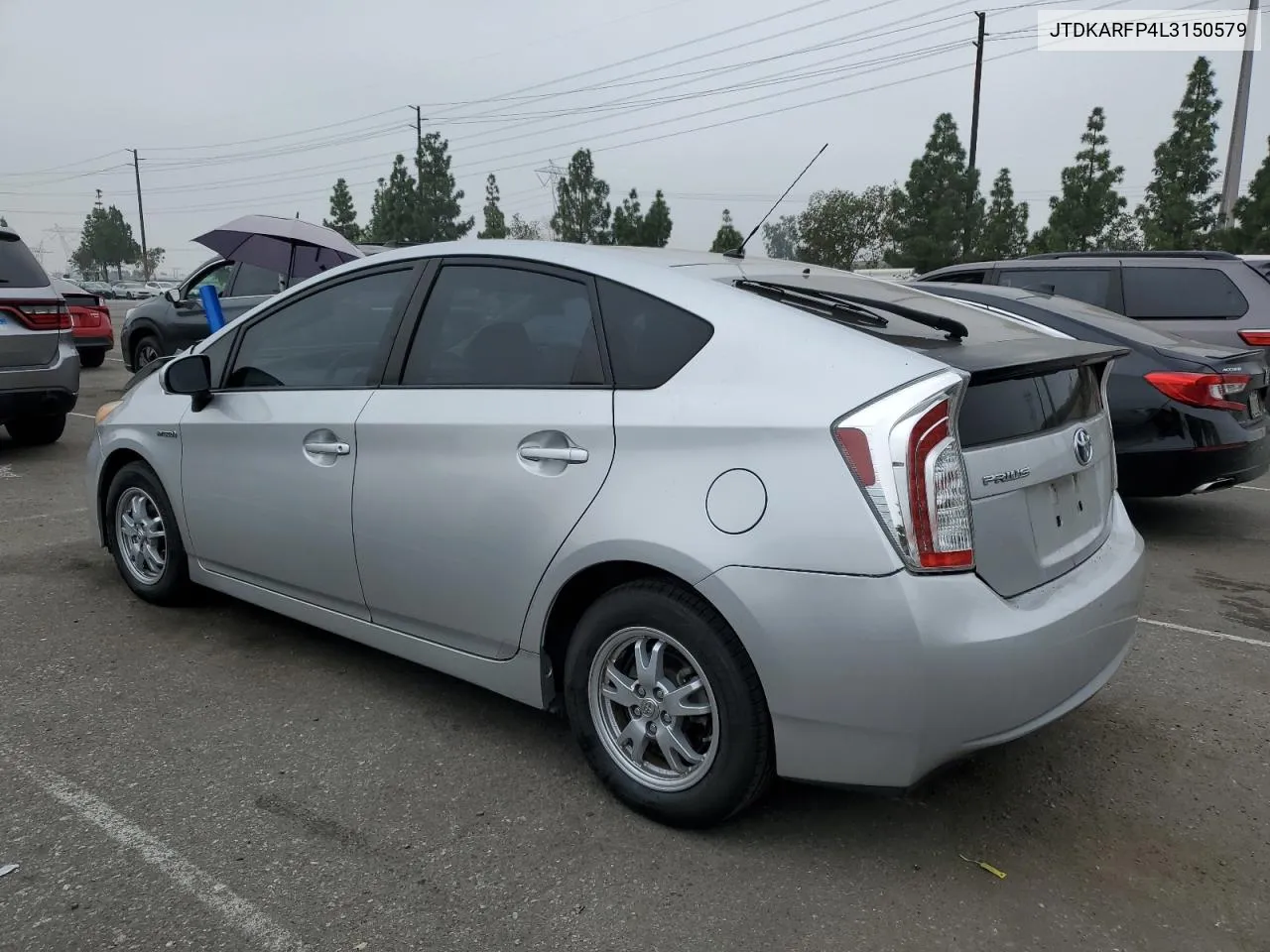 2020 Toyota Prius Prime Le VIN: JTDKARFP4L3150579 Lot: 75775304