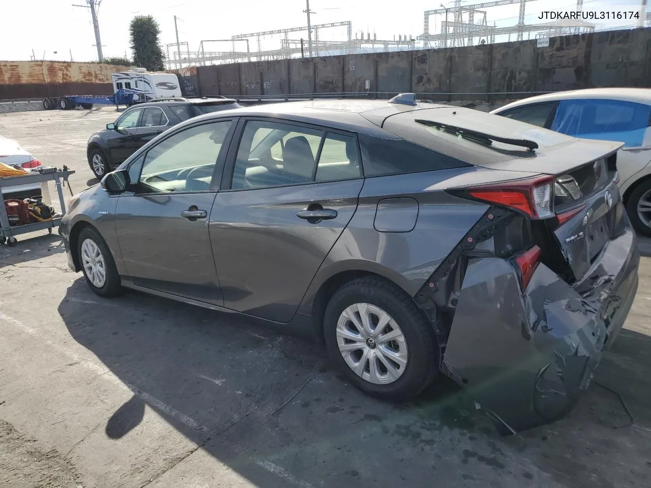 2020 Toyota Prius L VIN: JTDKARFU9L3116174 Lot: 76503624