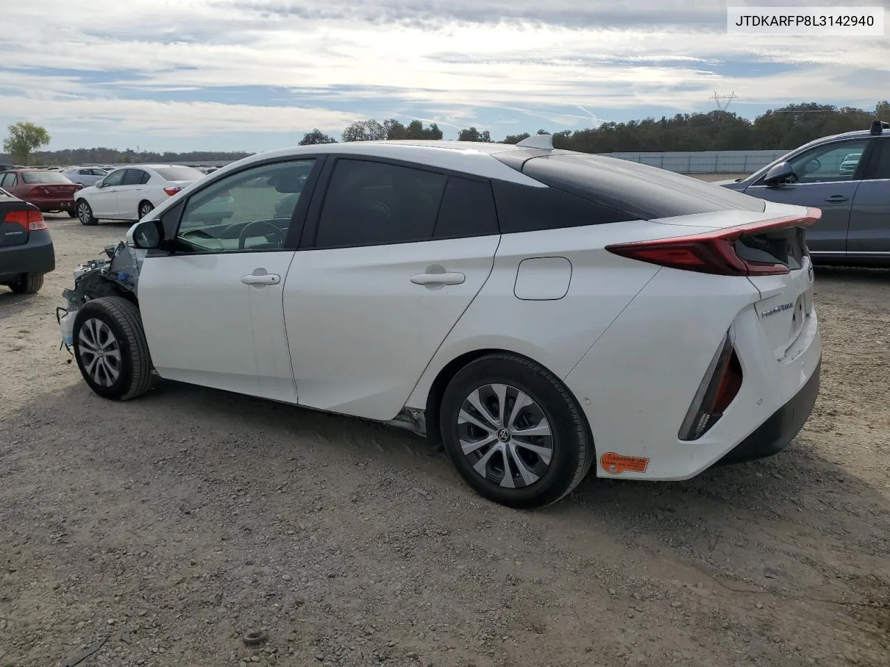 2020 Toyota Prius Prime Le VIN: JTDKARFP8L3142940 Lot: 76836034