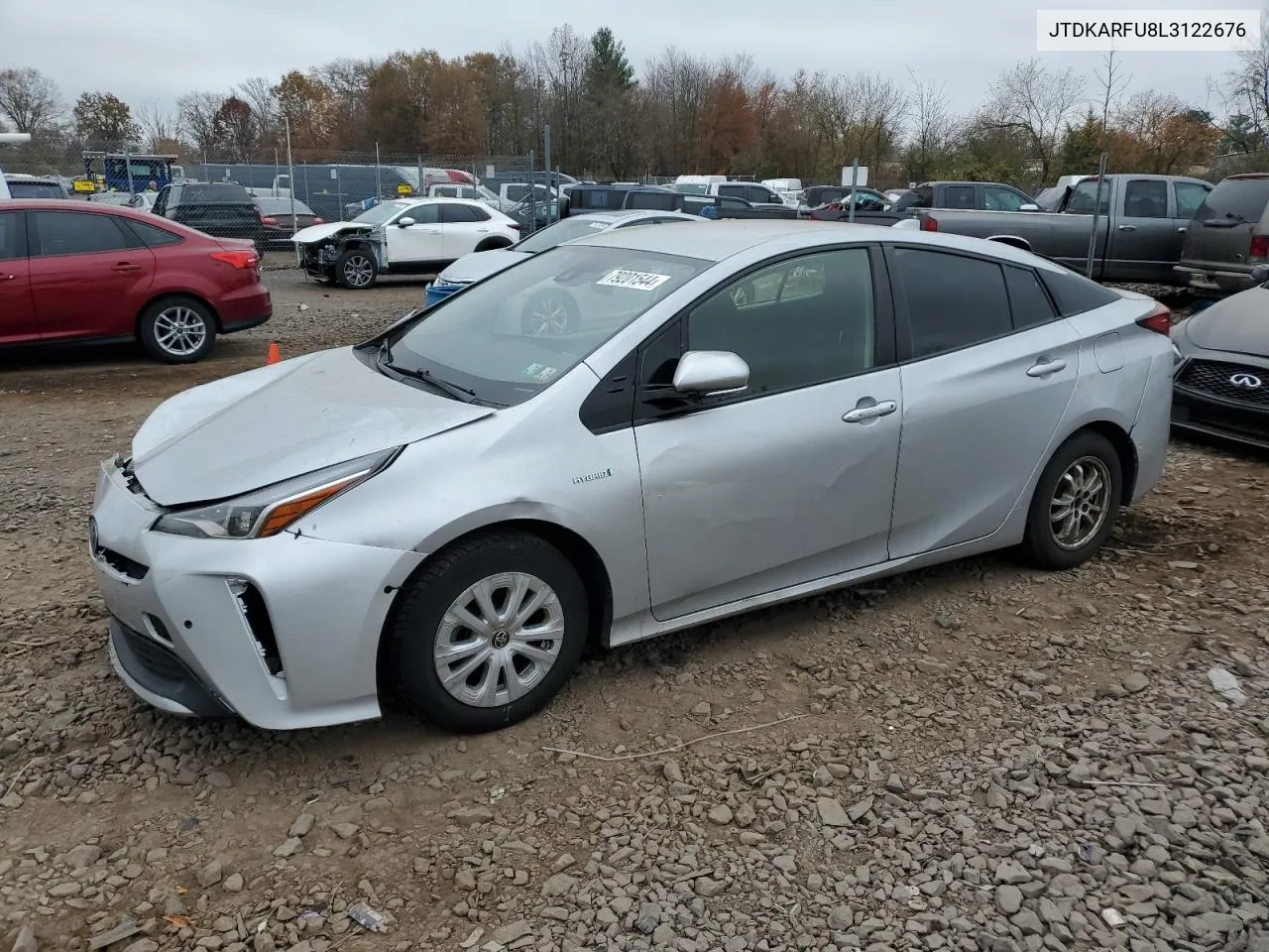 2020 Toyota Prius L VIN: JTDKARFU8L3122676 Lot: 79201544