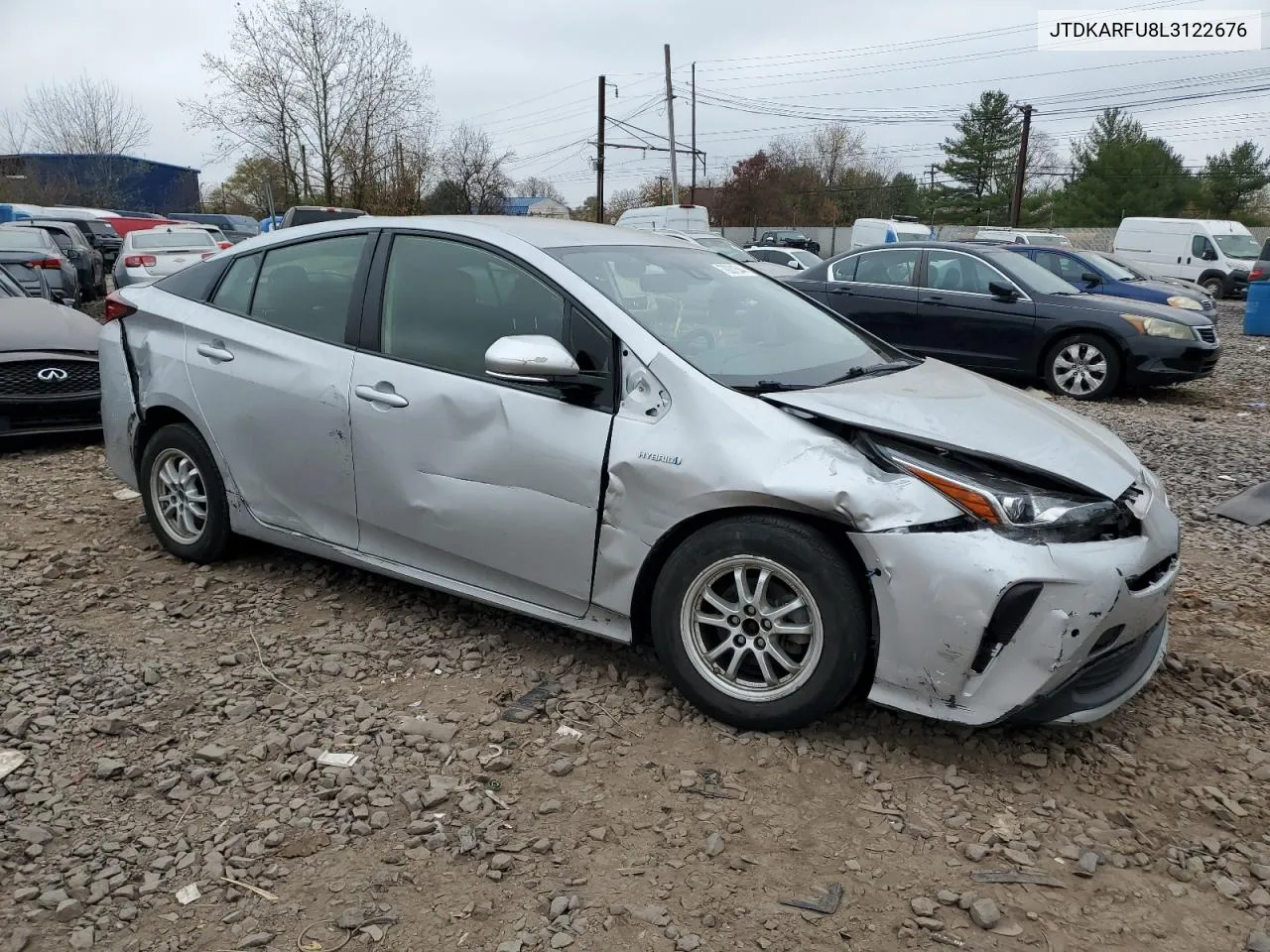 2020 Toyota Prius L VIN: JTDKARFU8L3122676 Lot: 79201544