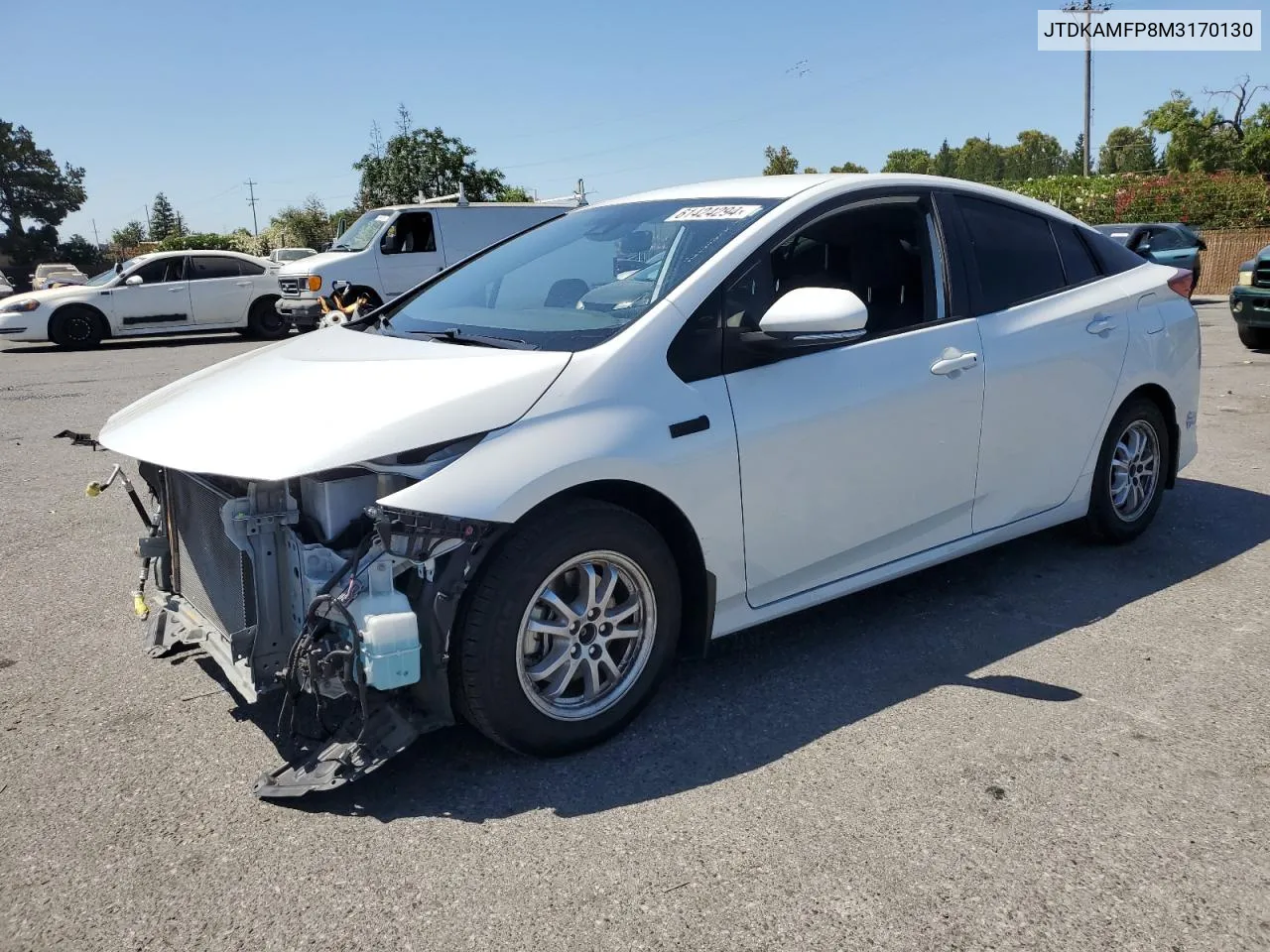 2021 Toyota Prius Prime Le VIN: JTDKAMFP8M3170130 Lot: 61424294