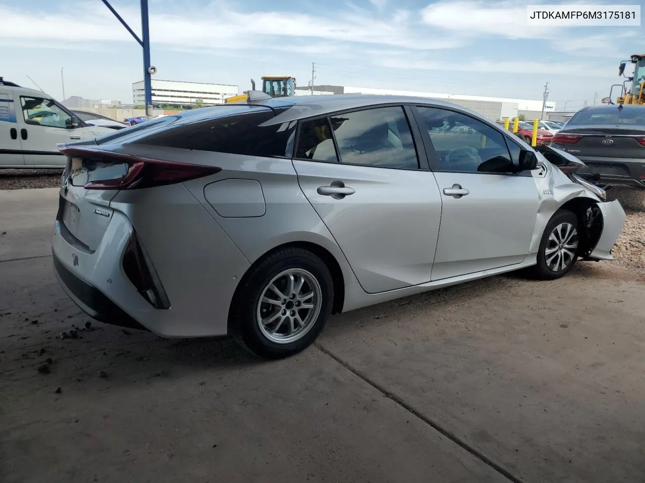 2021 Toyota Prius Prime Le VIN: JTDKAMFP6M3175181 Lot: 65200674