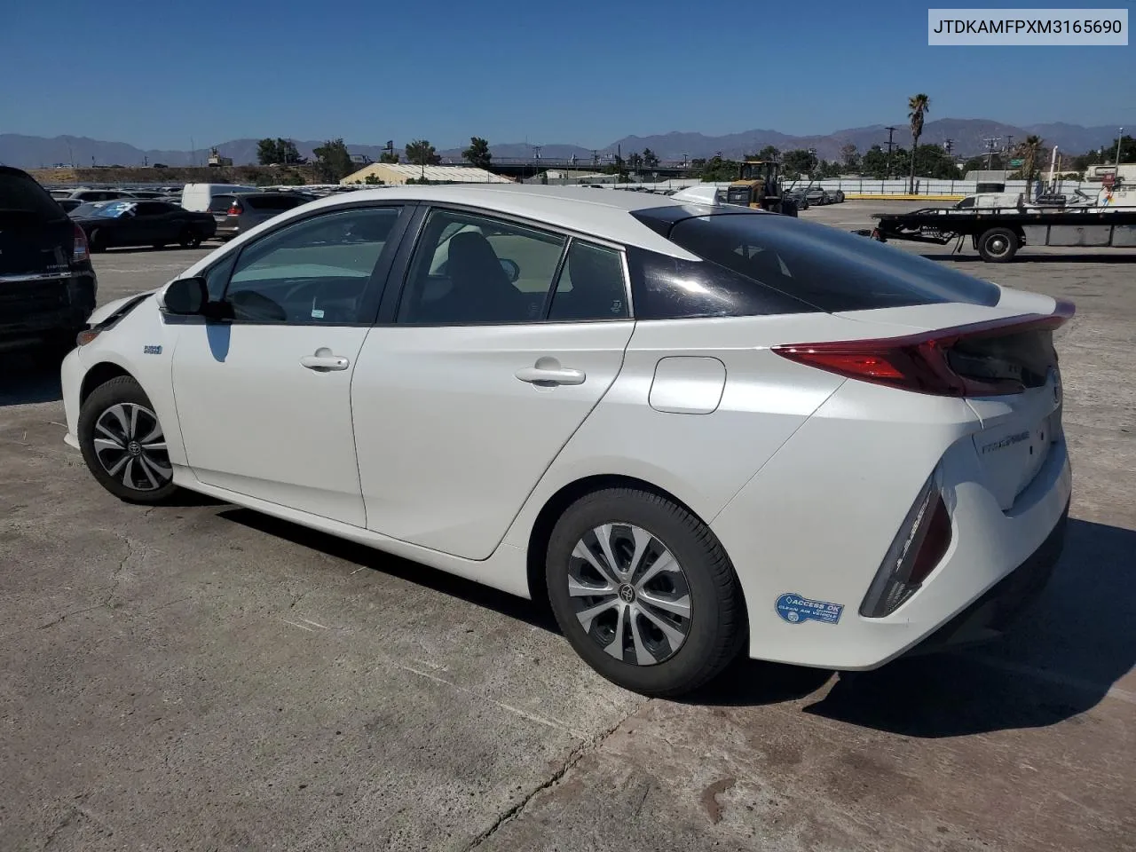 2021 Toyota Prius Prime Le VIN: JTDKAMFPXM3165690 Lot: 65827094