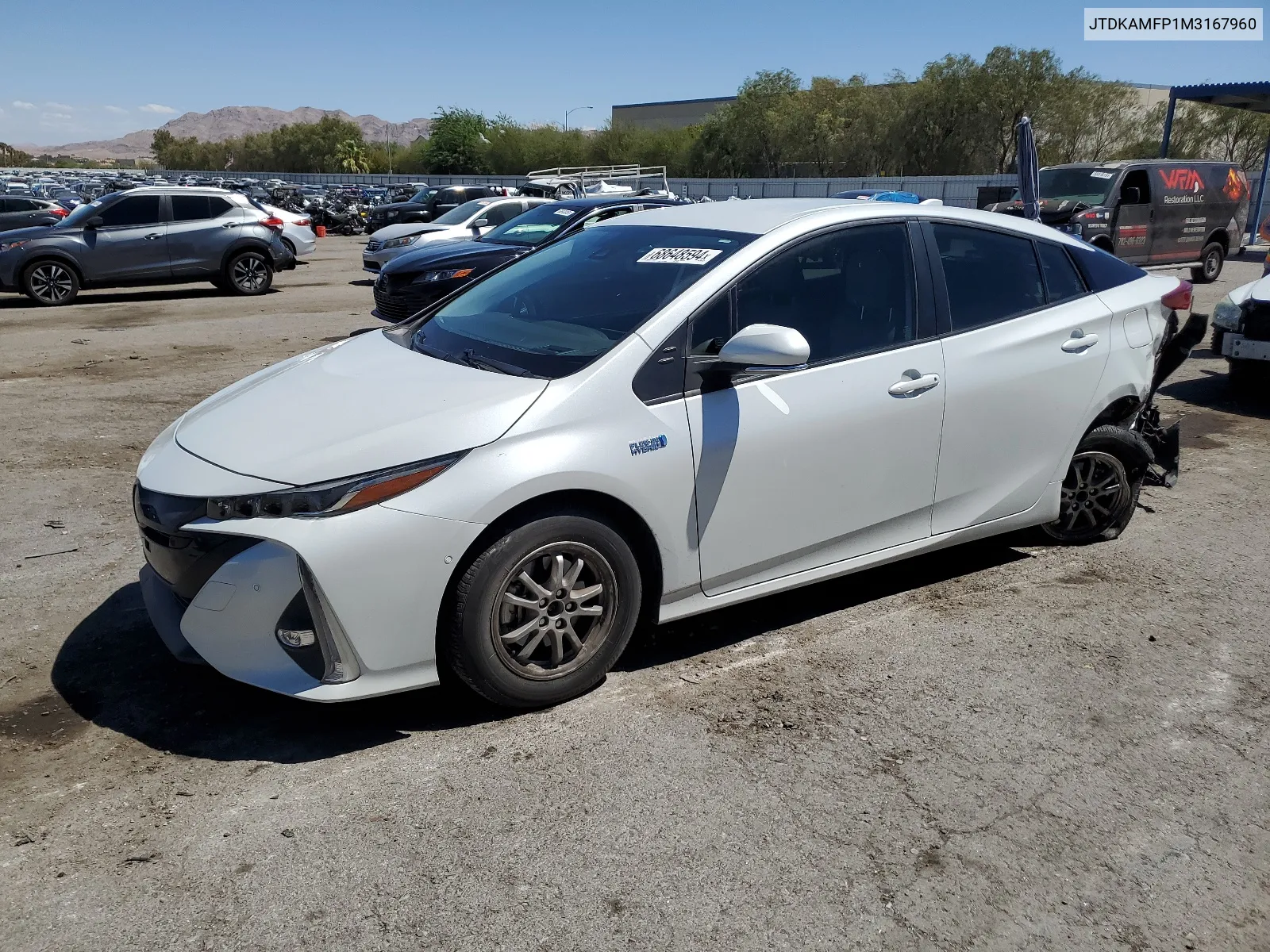 2021 Toyota Prius Prime Le VIN: JTDKAMFP1M3167960 Lot: 68648594