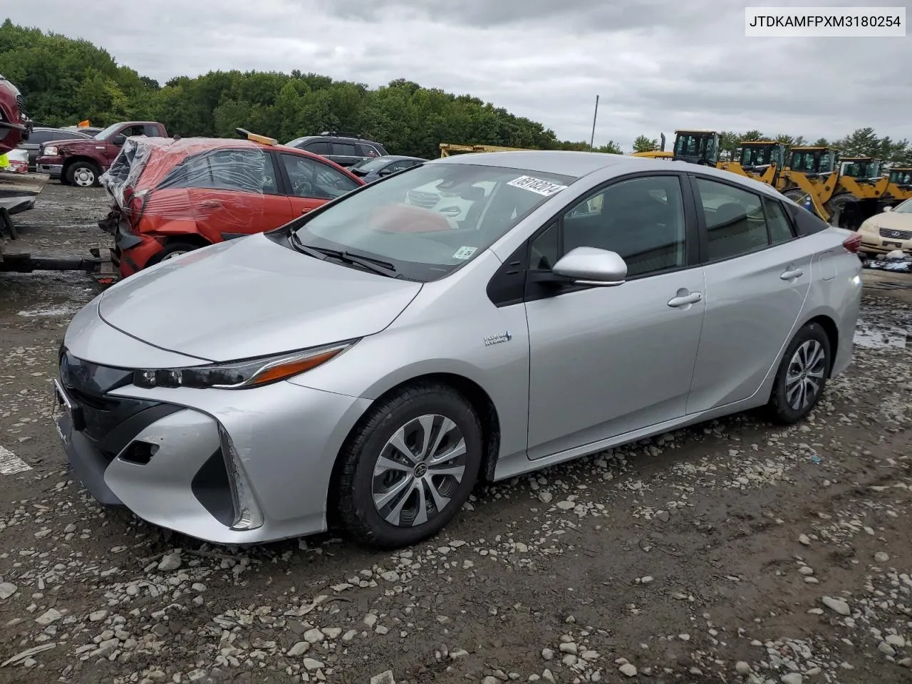 2021 Toyota Prius Prime Le VIN: JTDKAMFPXM3180254 Lot: 69182014