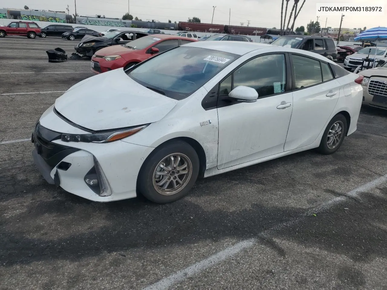 2021 Toyota Prius Prime Le VIN: JTDKAMFP0M3183972 Lot: 70075694