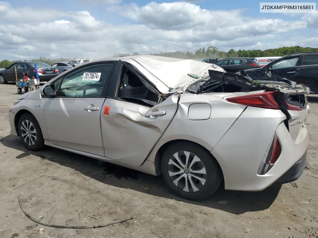 2021 Toyota Prius Prime Le VIN: JTDKAMFP8M3165851 Lot: 70170674