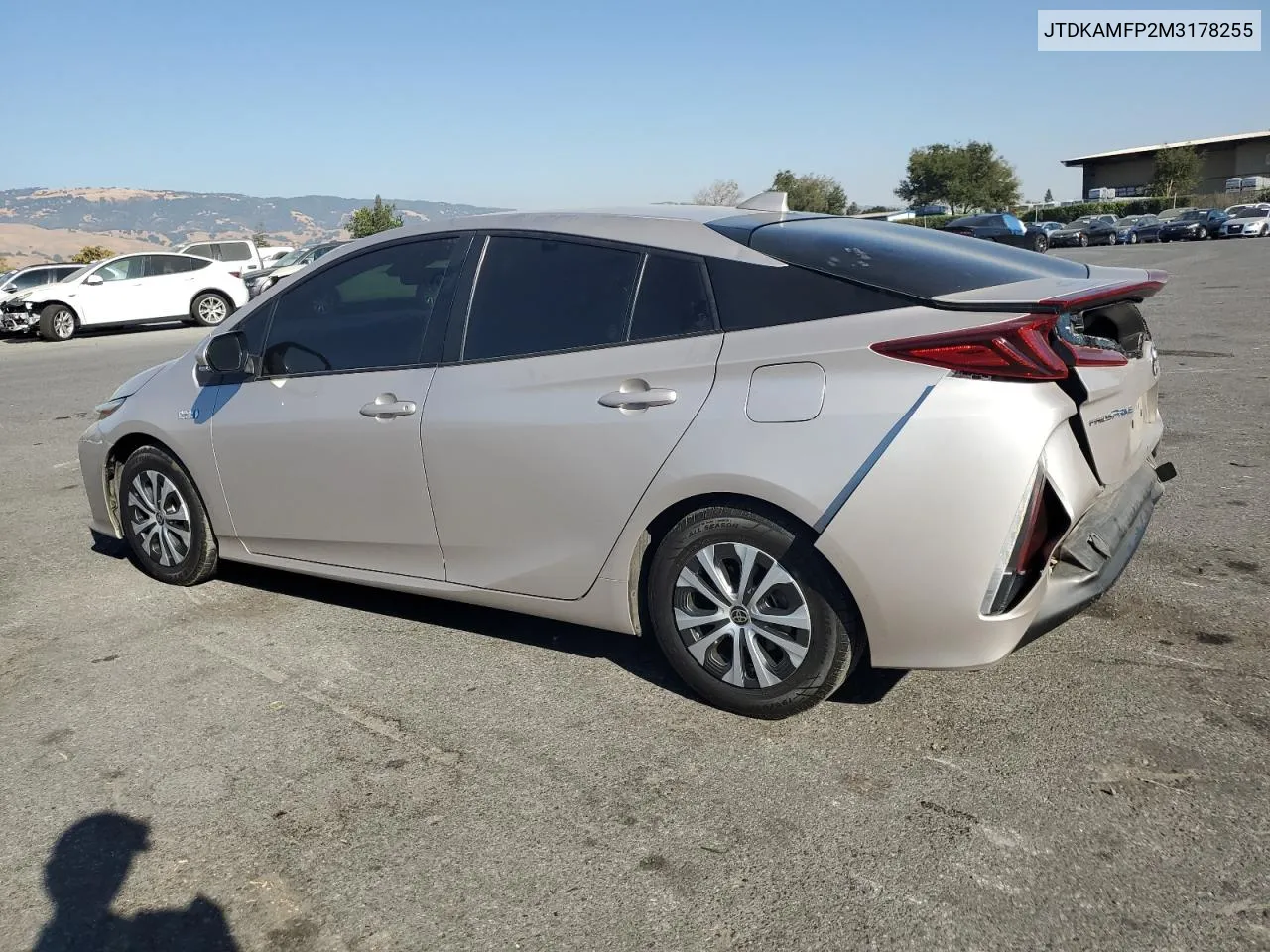 2021 Toyota Prius Prime Le VIN: JTDKAMFP2M3178255 Lot: 70211334