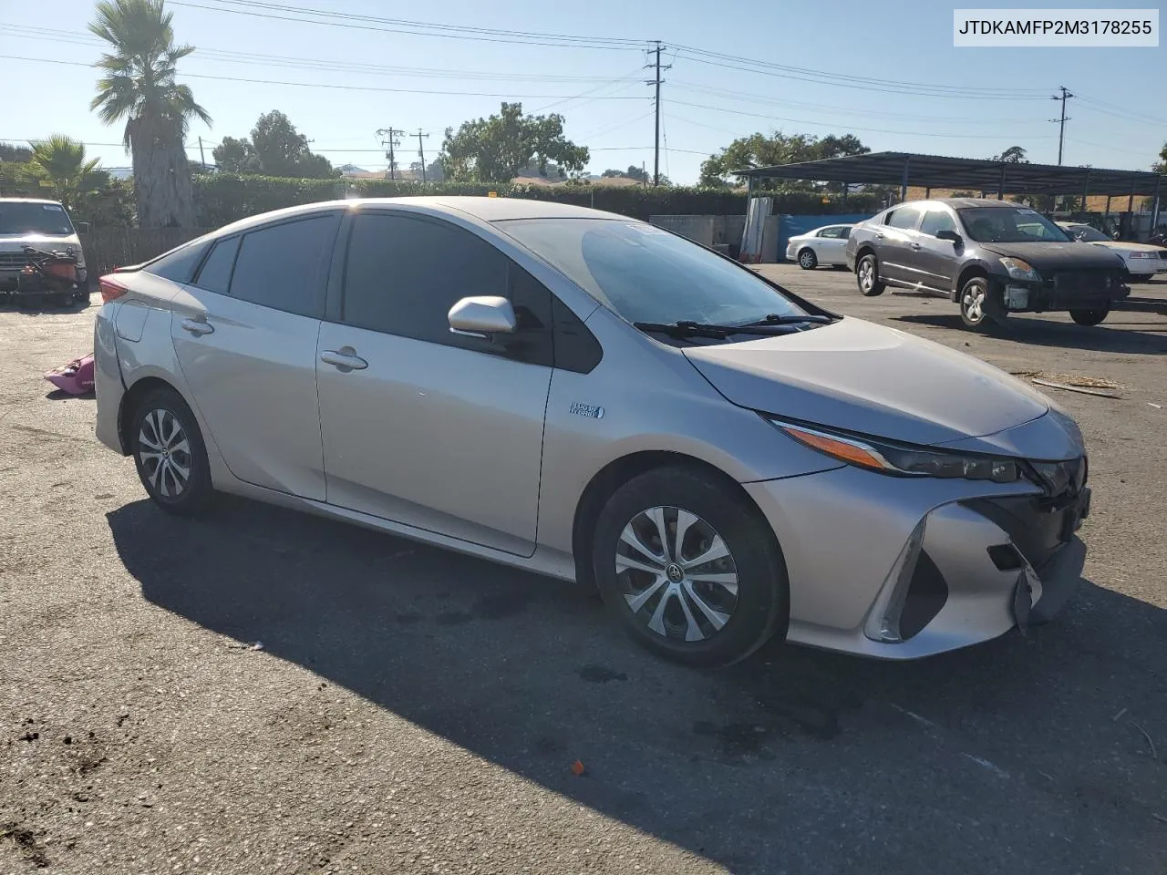 2021 Toyota Prius Prime Le VIN: JTDKAMFP2M3178255 Lot: 70211334