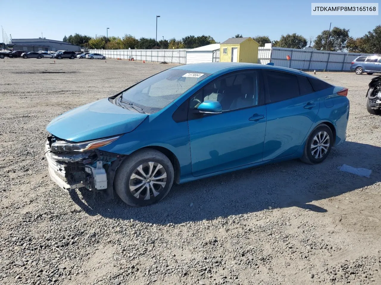 JTDKAMFP8M3165168 2021 Toyota Prius Prime Le