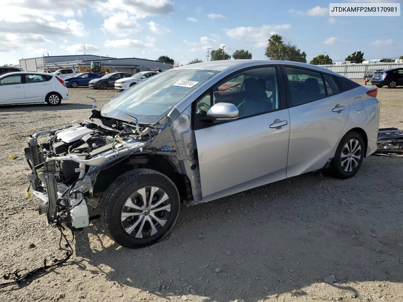 JTDKAMFP2M3170981 2021 Toyota Prius Prime Le