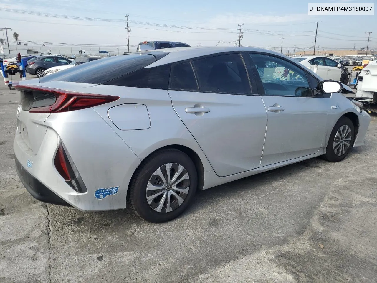 2021 Toyota Prius Prime Le VIN: JTDKAMFP4M3180007 Lot: 72477044