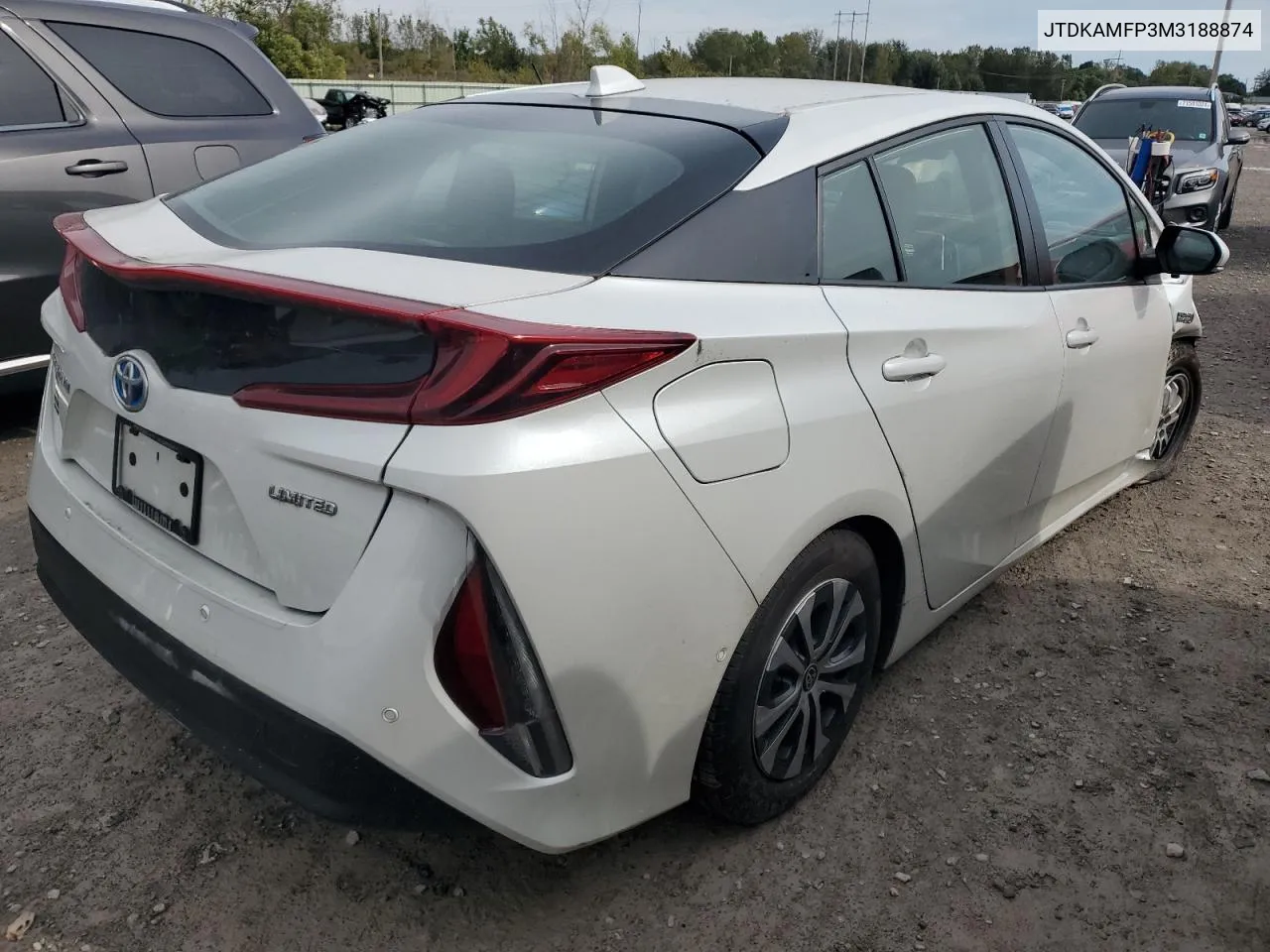 2021 Toyota Prius Prime Le VIN: JTDKAMFP3M3188874 Lot: 72748524