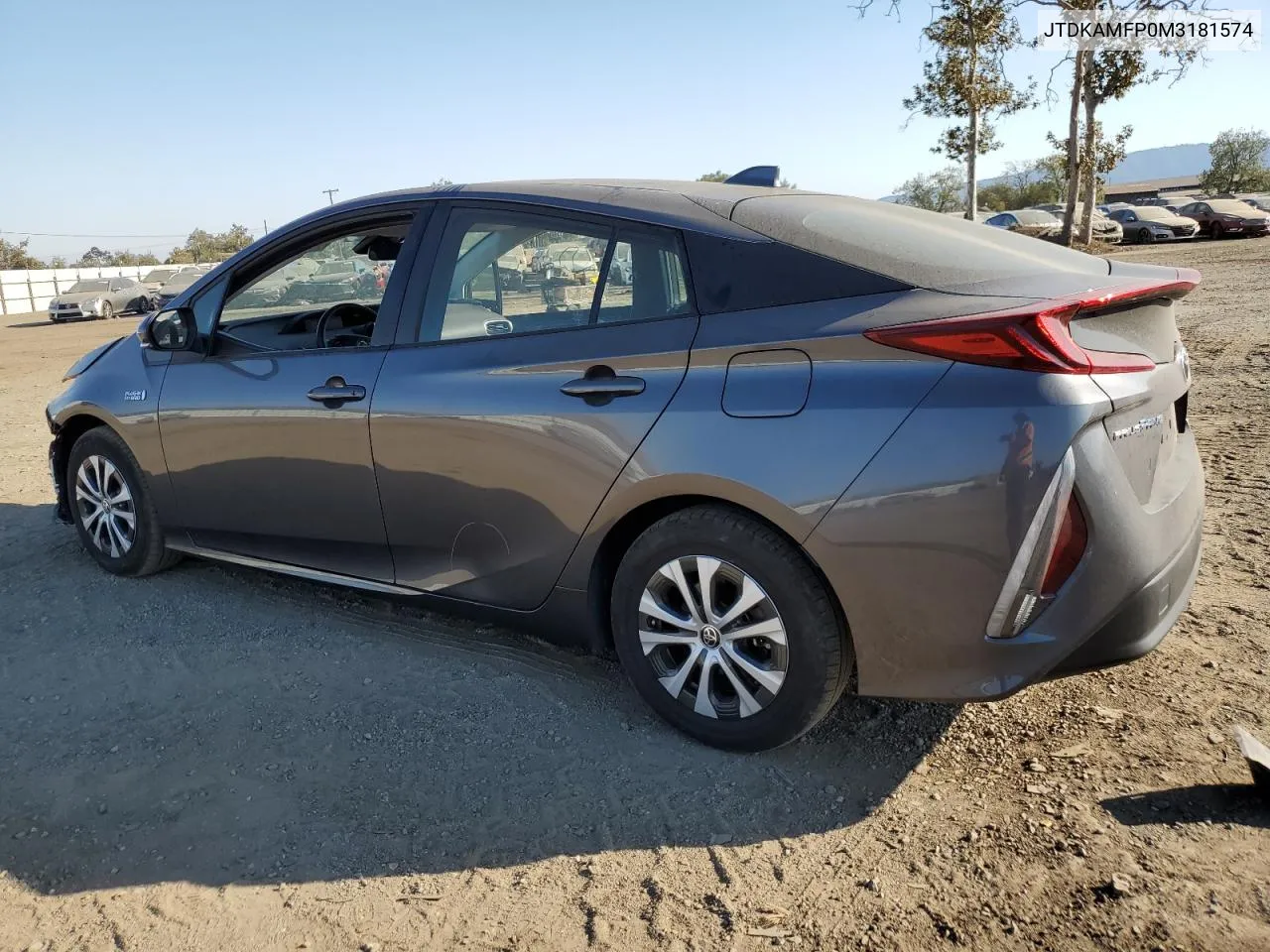 2021 Toyota Prius Prime Le VIN: JTDKAMFP0M3181574 Lot: 73715354