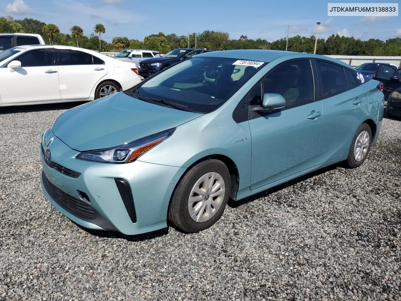 2021 Toyota Prius Special Edition VIN: JTDKAMFU6M3138833 Lot: 73878094