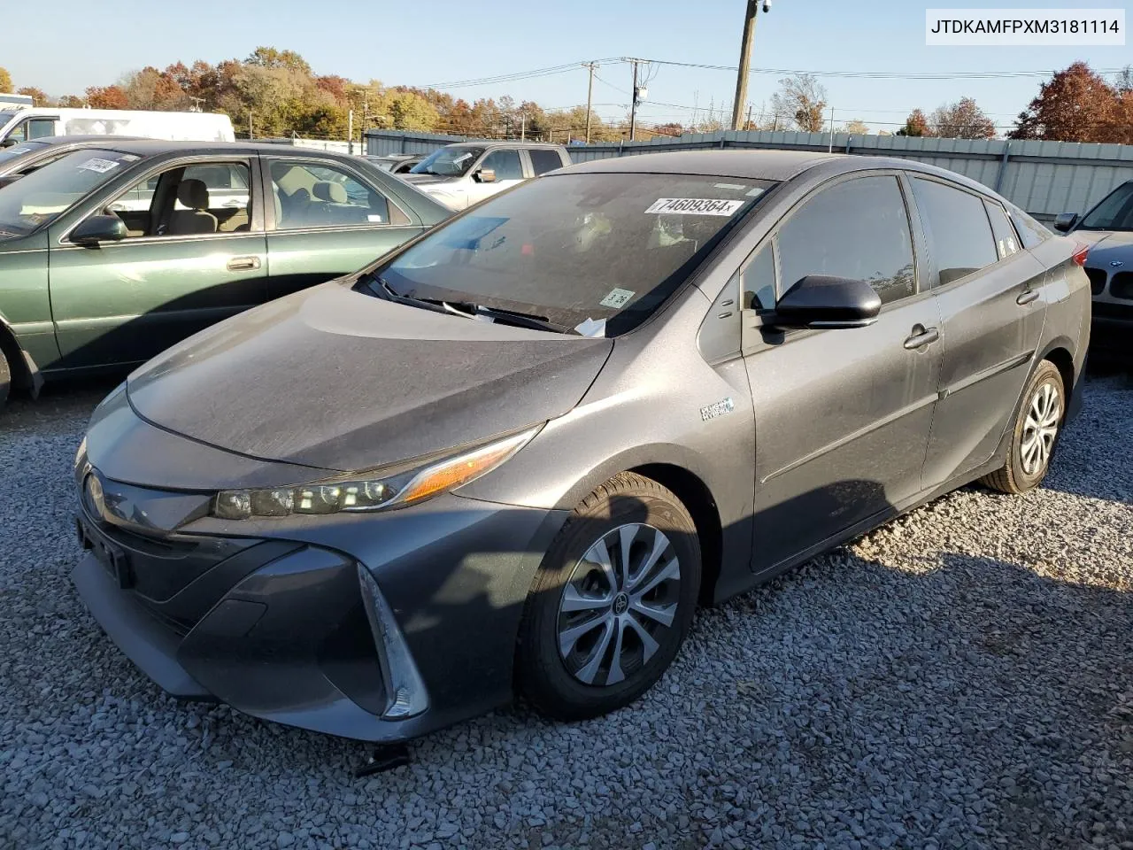 JTDKAMFPXM3181114 2021 Toyota Prius Prime Le