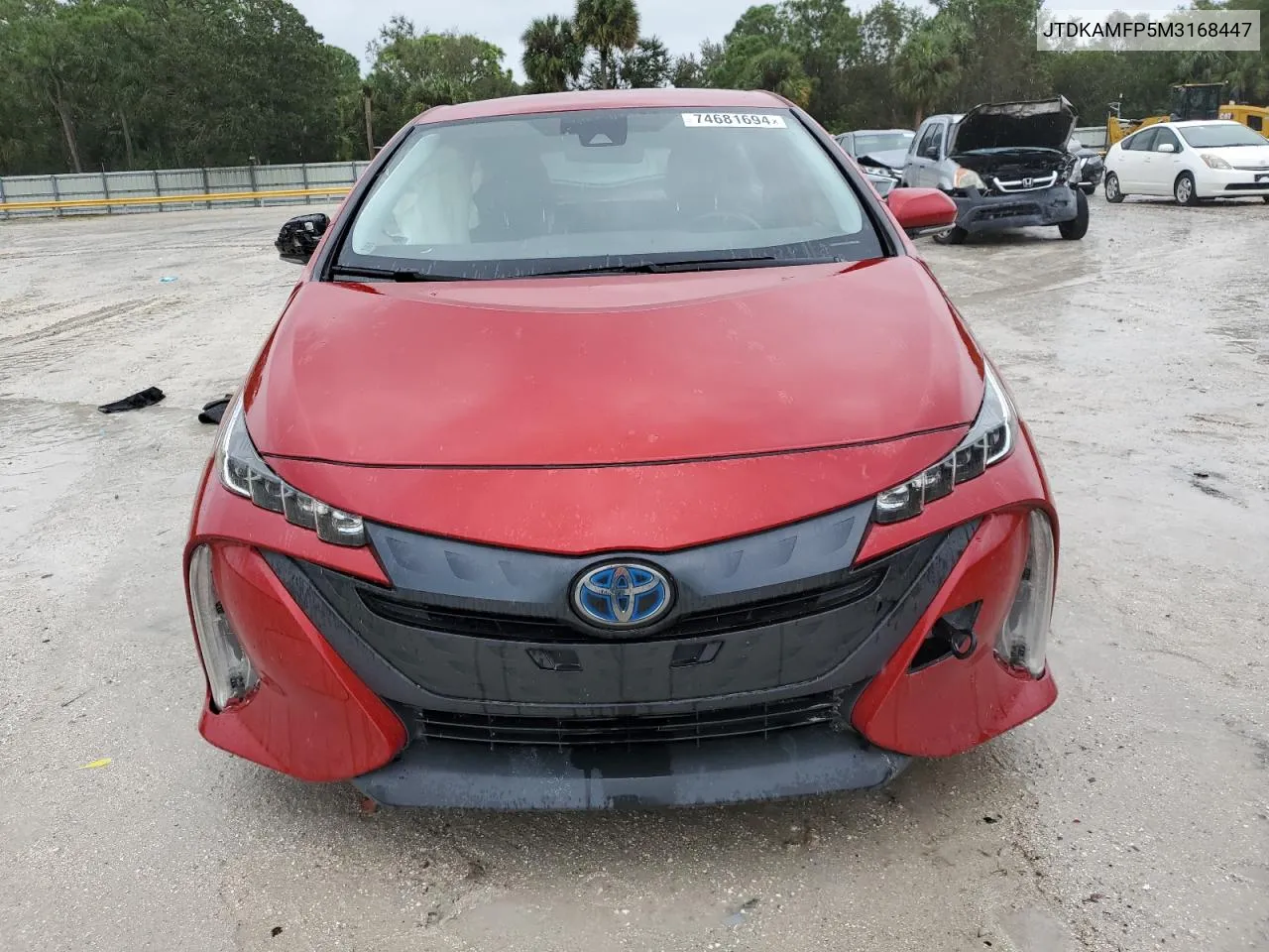 2021 Toyota Prius Prime Le VIN: JTDKAMFP5M3168447 Lot: 74681694