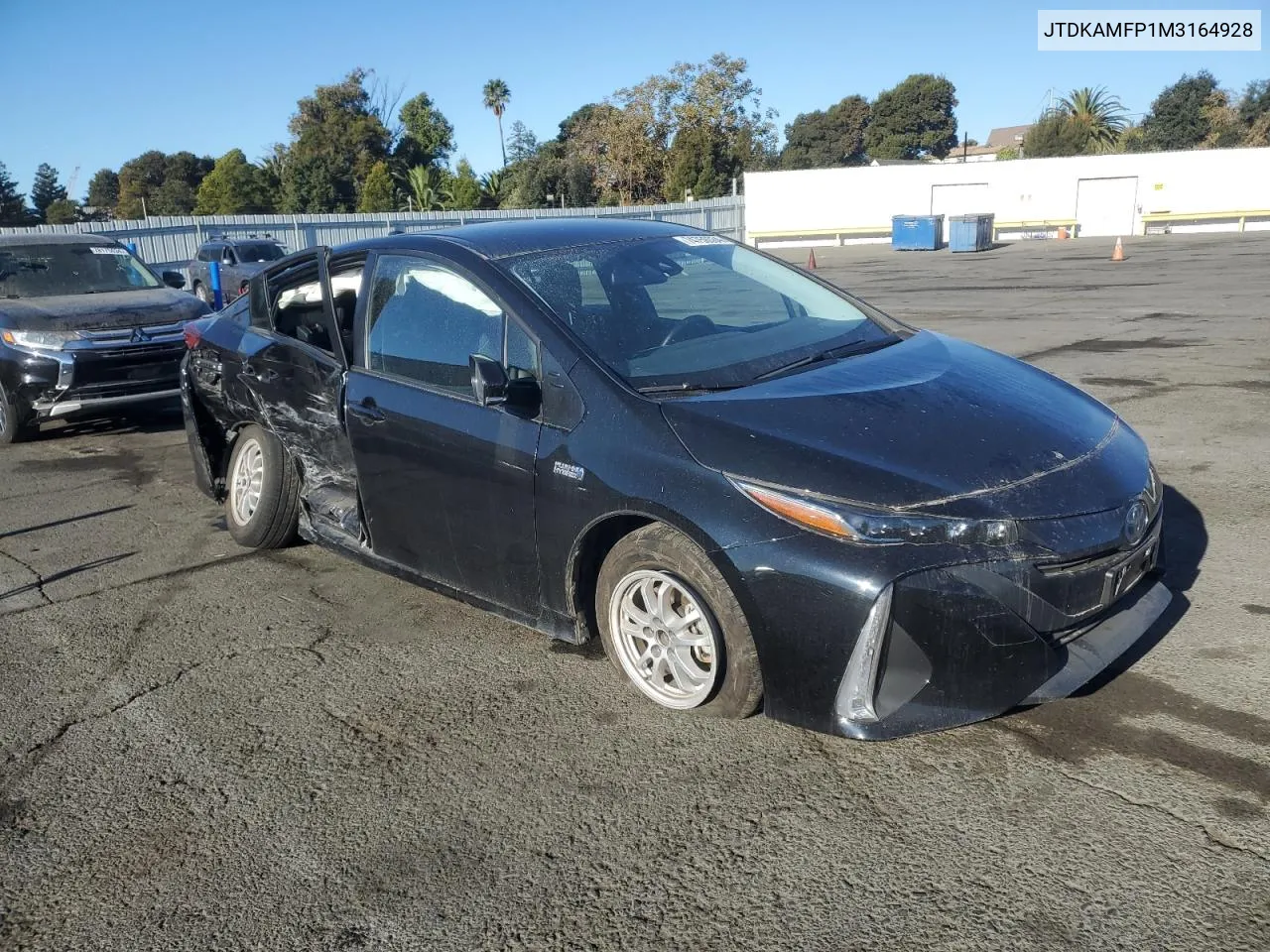 2021 Toyota Prius Prime Le VIN: JTDKAMFP1M3164928 Lot: 74759304