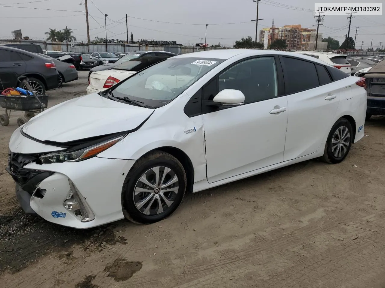 2021 Toyota Prius Prime Le VIN: JTDKAMFP4M3183392 Lot: 74785404