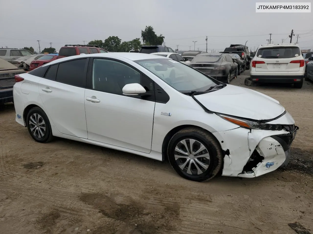 2021 Toyota Prius Prime Le VIN: JTDKAMFP4M3183392 Lot: 74785404