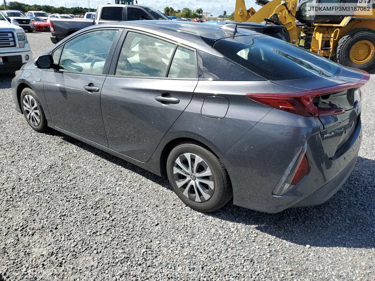 2021 Toyota Prius Prime Le VIN: JTDKAMFP3M3187062 Lot: 74902114