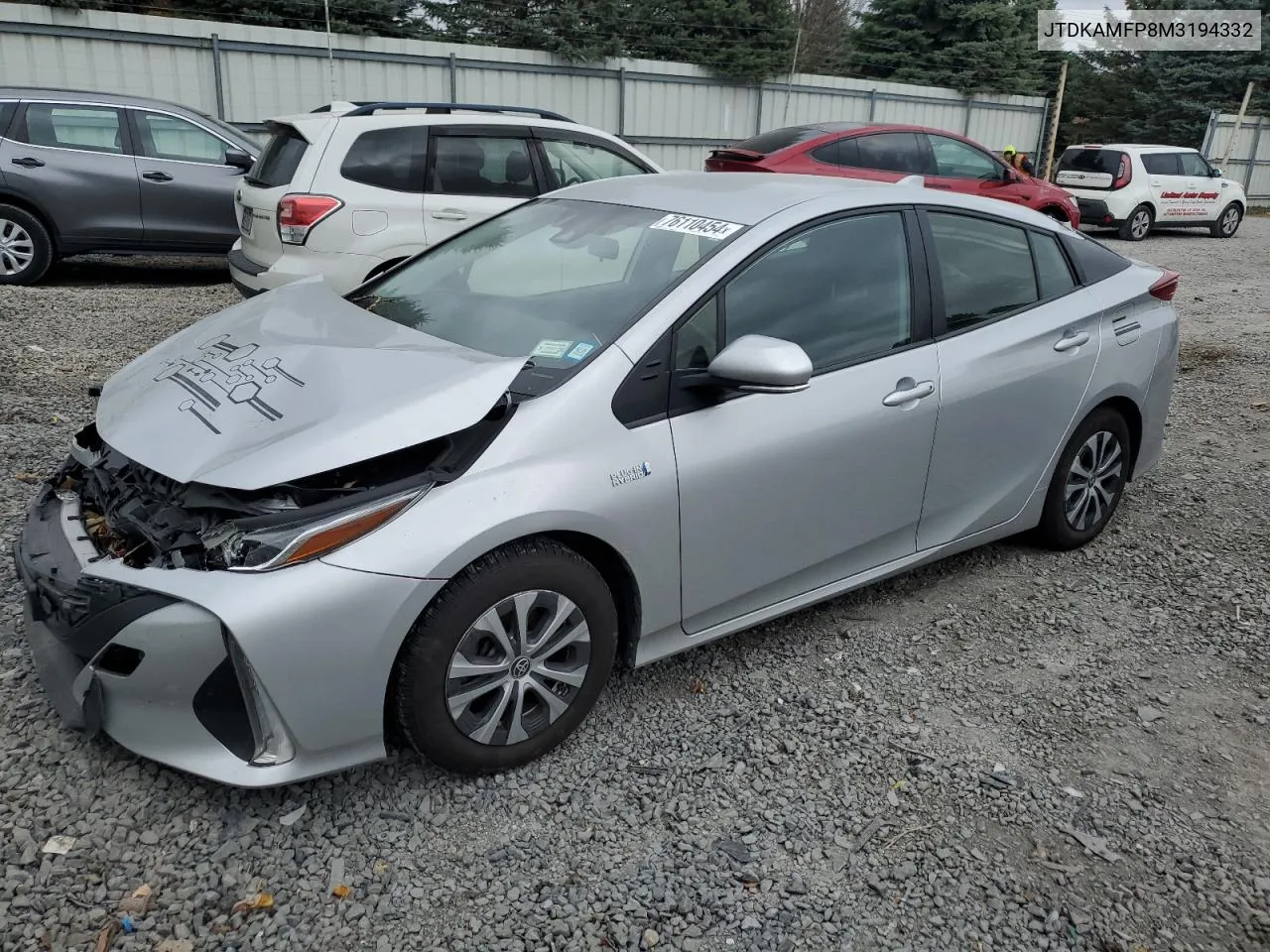 2021 Toyota Prius Prime Le VIN: JTDKAMFP8M3194332 Lot: 76110454