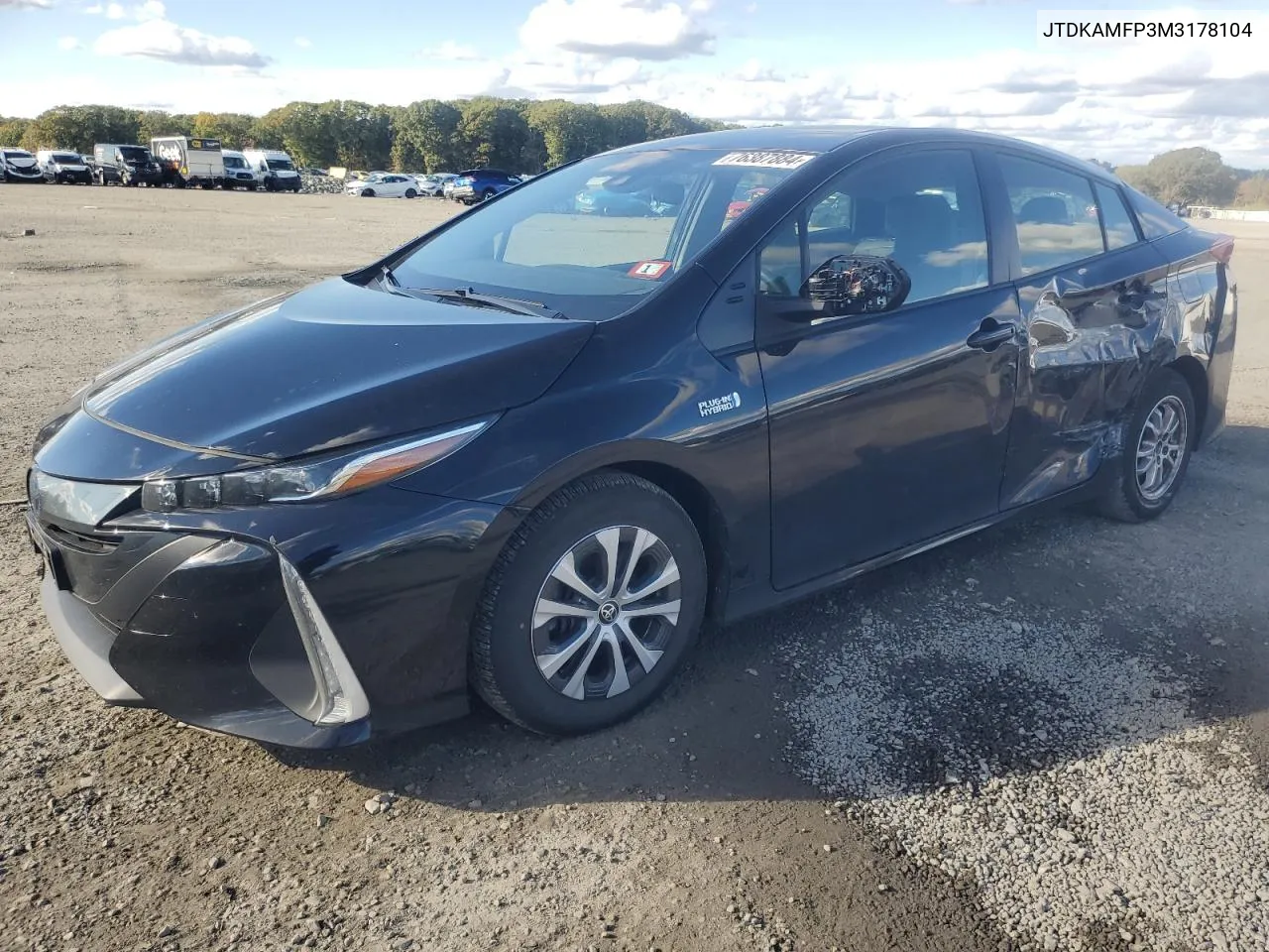 2021 Toyota Prius Prime Le VIN: JTDKAMFP3M3178104 Lot: 76387884