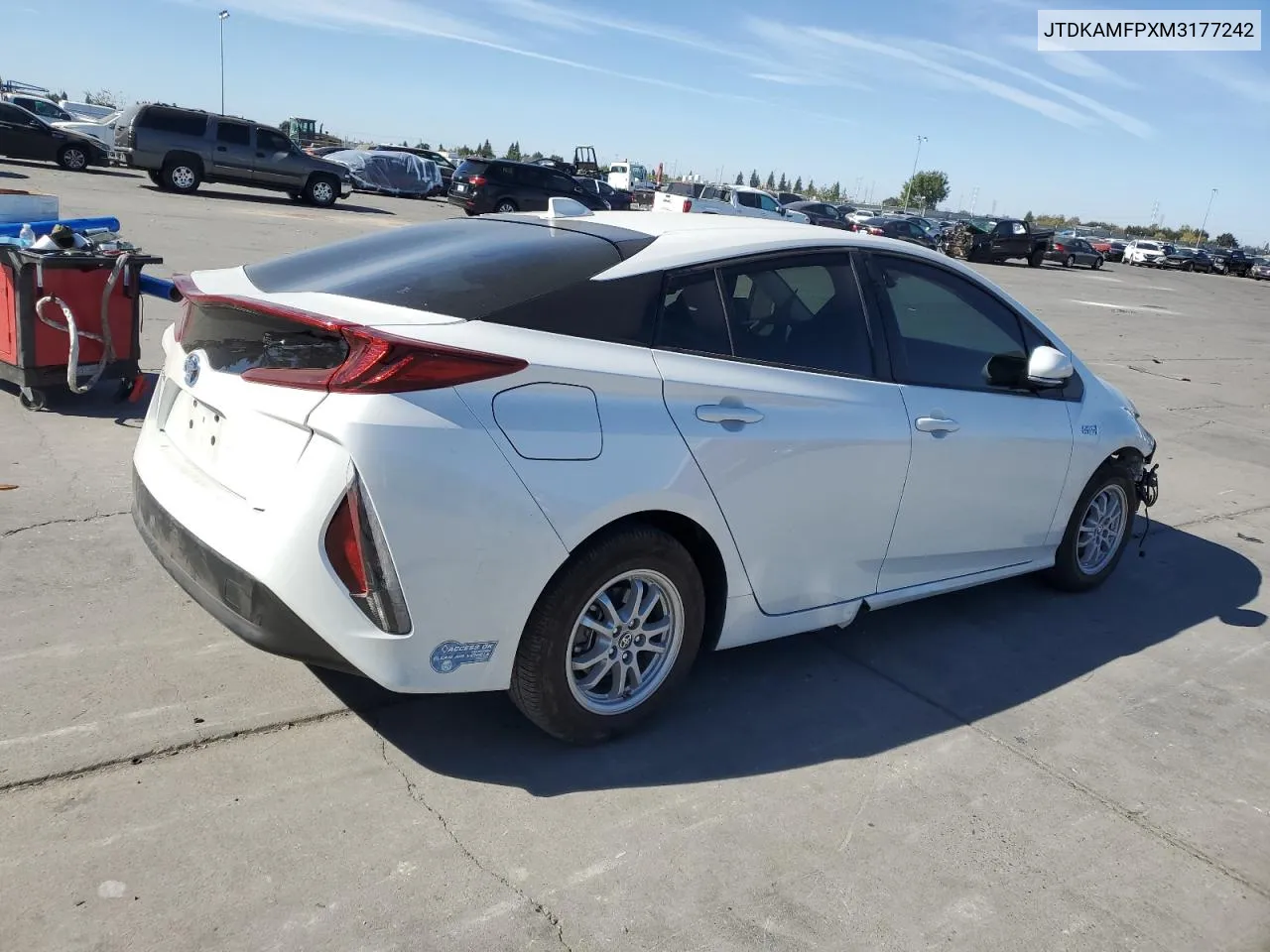 2021 Toyota Prius Prime Le VIN: JTDKAMFPXM3177242 Lot: 76635644