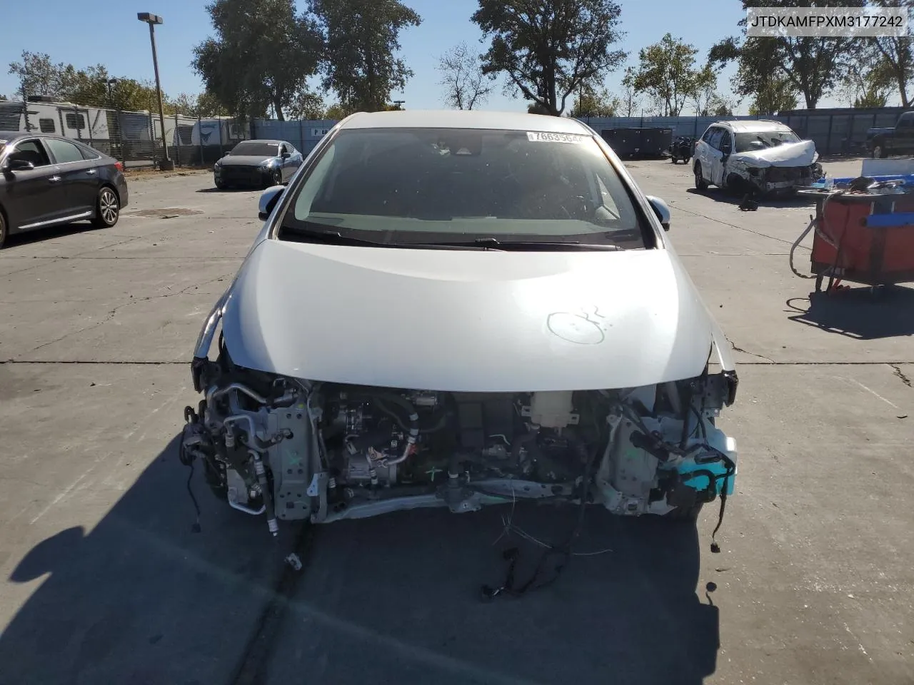 2021 Toyota Prius Prime Le VIN: JTDKAMFPXM3177242 Lot: 76635644