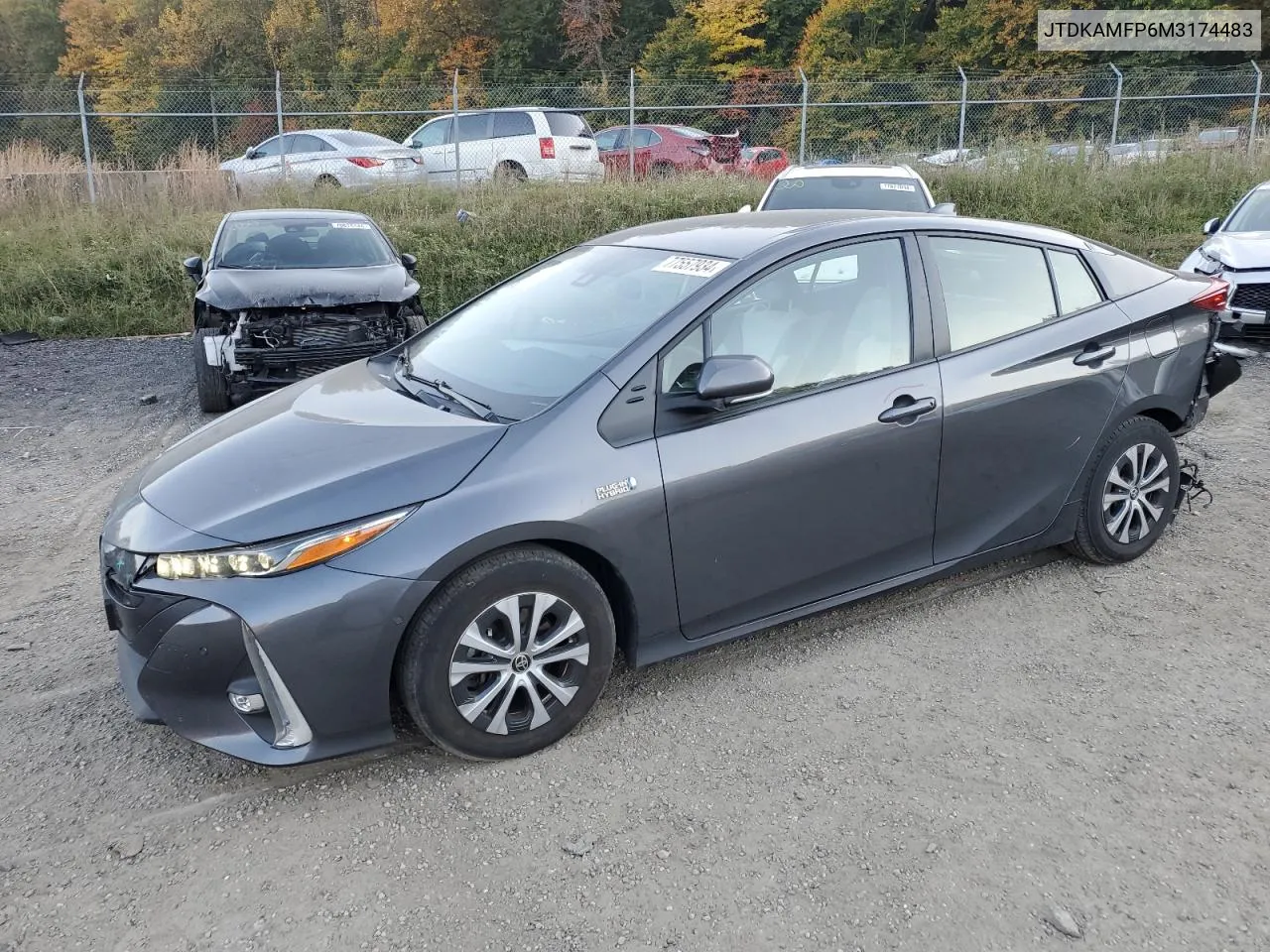 2021 Toyota Prius Prime Le VIN: JTDKAMFP6M3174483 Lot: 77557934