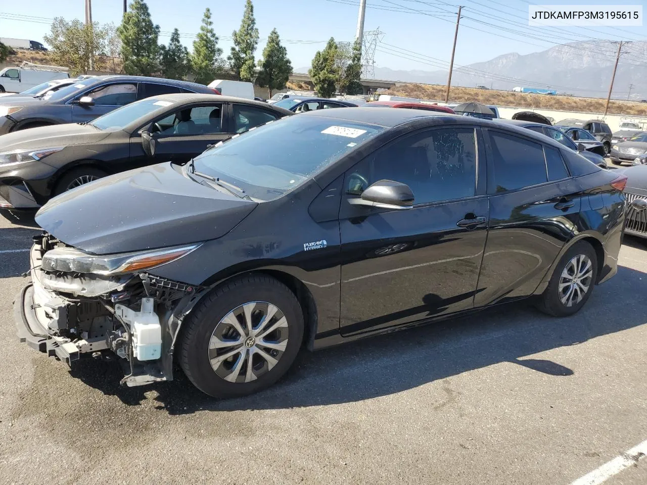 2021 Toyota Prius Prime Le VIN: JTDKAMFP3M3195615 Lot: 77878124