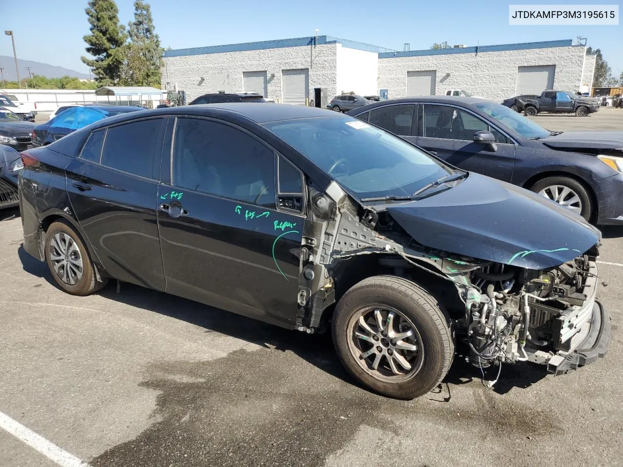 2021 Toyota Prius Prime Le VIN: JTDKAMFP3M3195615 Lot: 77878124