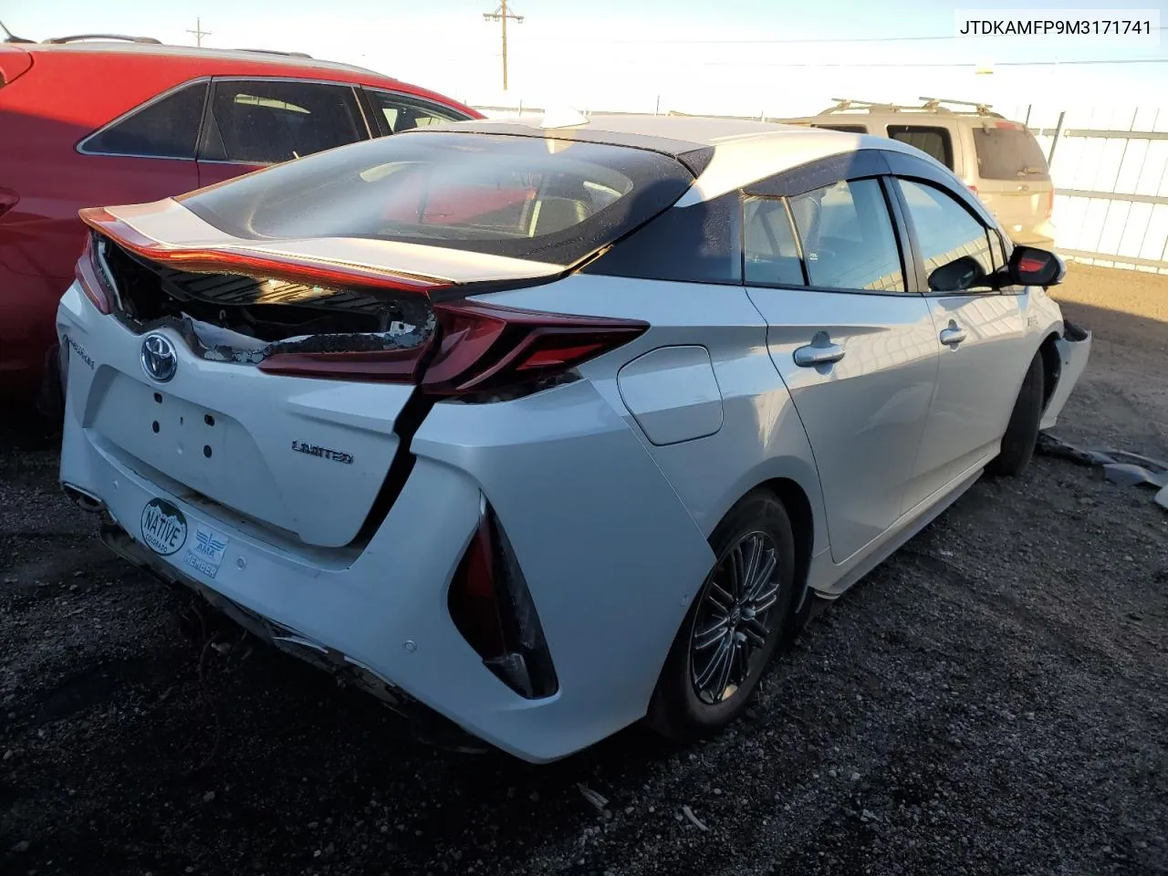 2021 Toyota Prius Prime Le VIN: JTDKAMFP9M3171741 Lot: 77916994