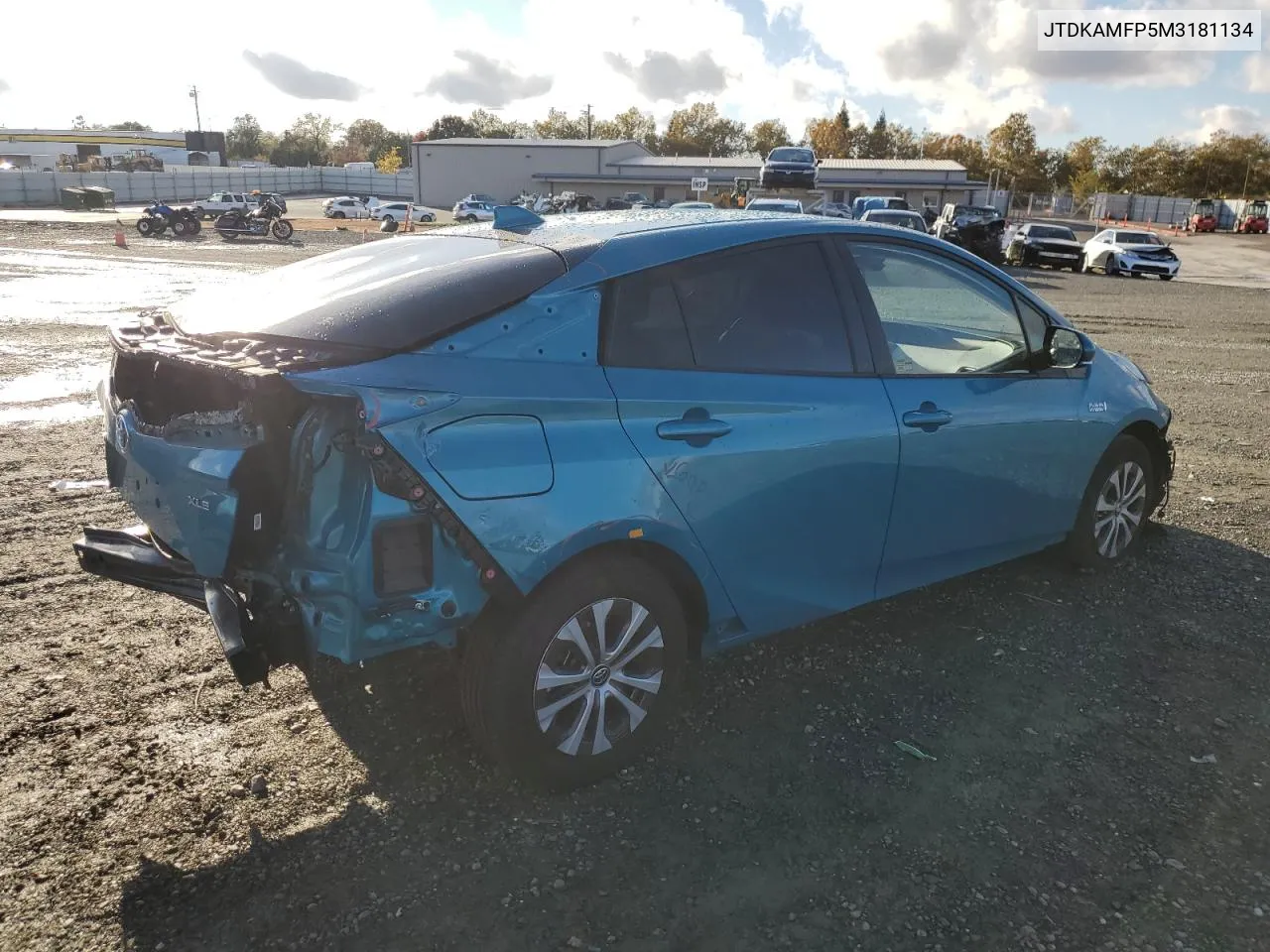 2021 Toyota Prius Prime Le VIN: JTDKAMFP5M3181134 Lot: 79311814