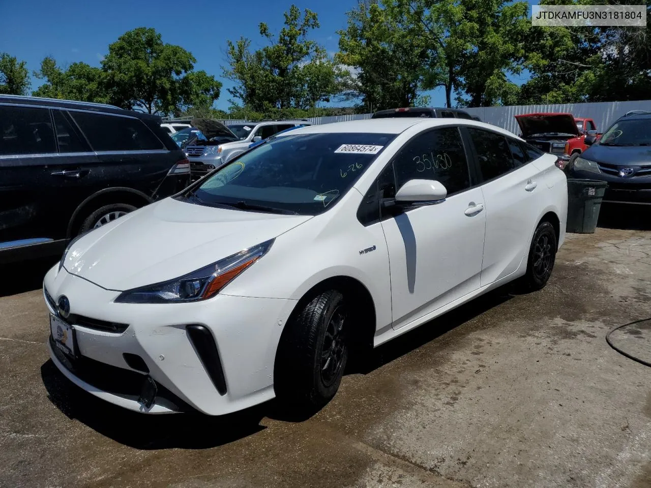 2022 Toyota Prius Night Shade VIN: JTDKAMFU3N3181804 Lot: 60864574