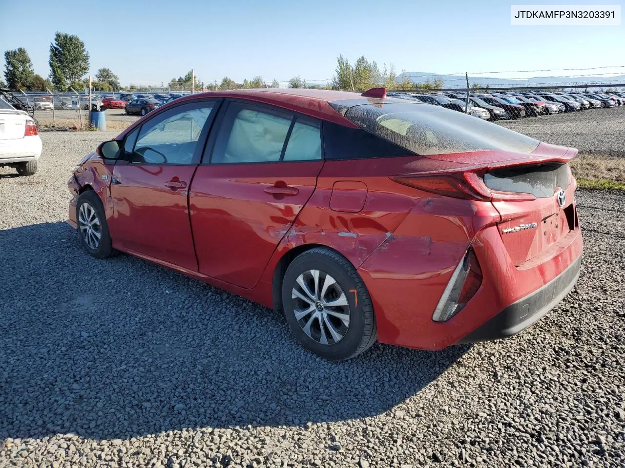 2022 Toyota Prius Prime Le VIN: JTDKAMFP3N3203391 Lot: 73575874