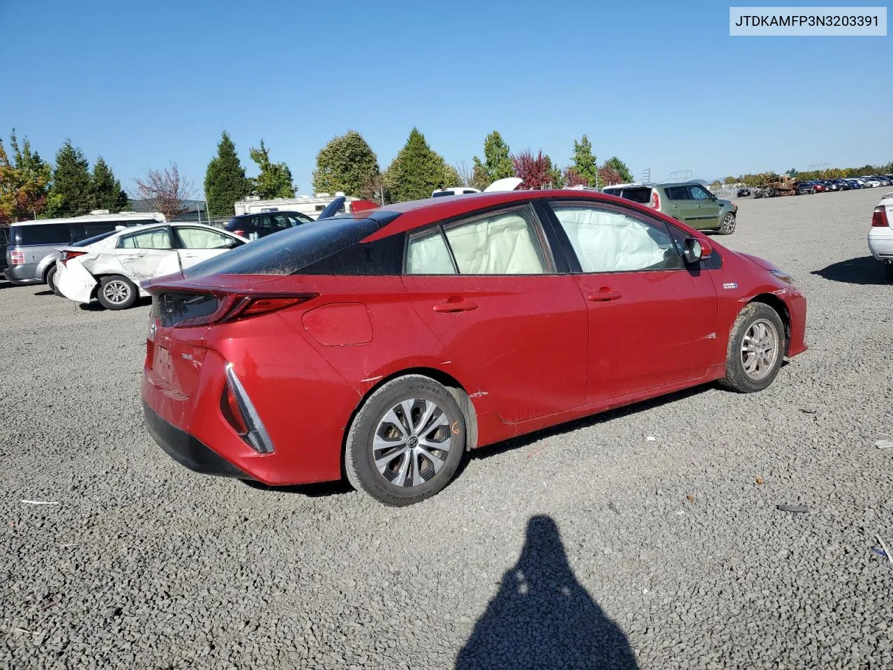 2022 Toyota Prius Prime Le VIN: JTDKAMFP3N3203391 Lot: 73575874