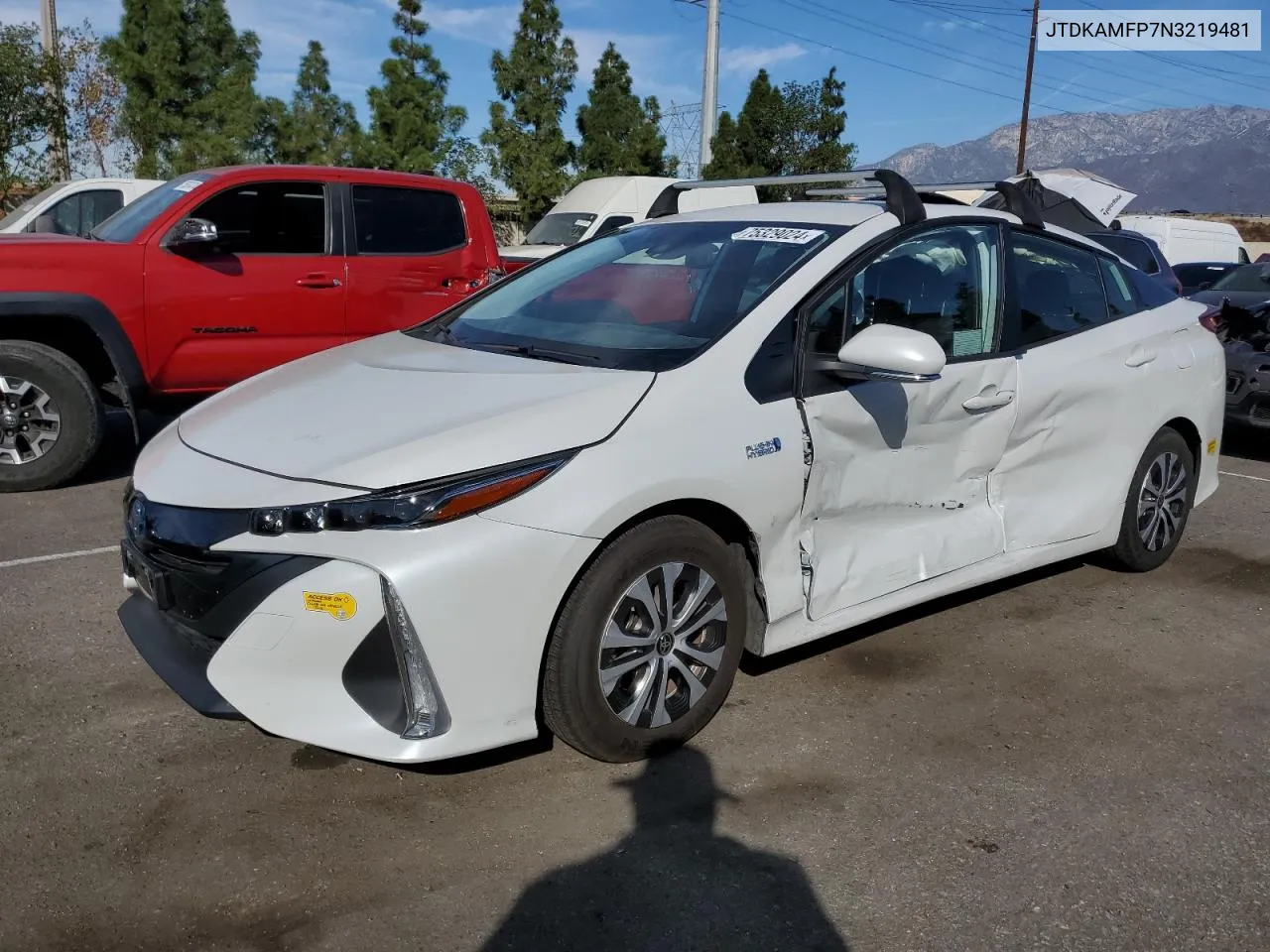 2022 Toyota Prius Prime Le VIN: JTDKAMFP7N3219481 Lot: 75329024