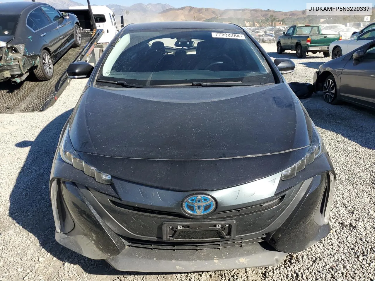 2022 Toyota Prius Prime Le VIN: JTDKAMFP5N3220337 Lot: 77398284