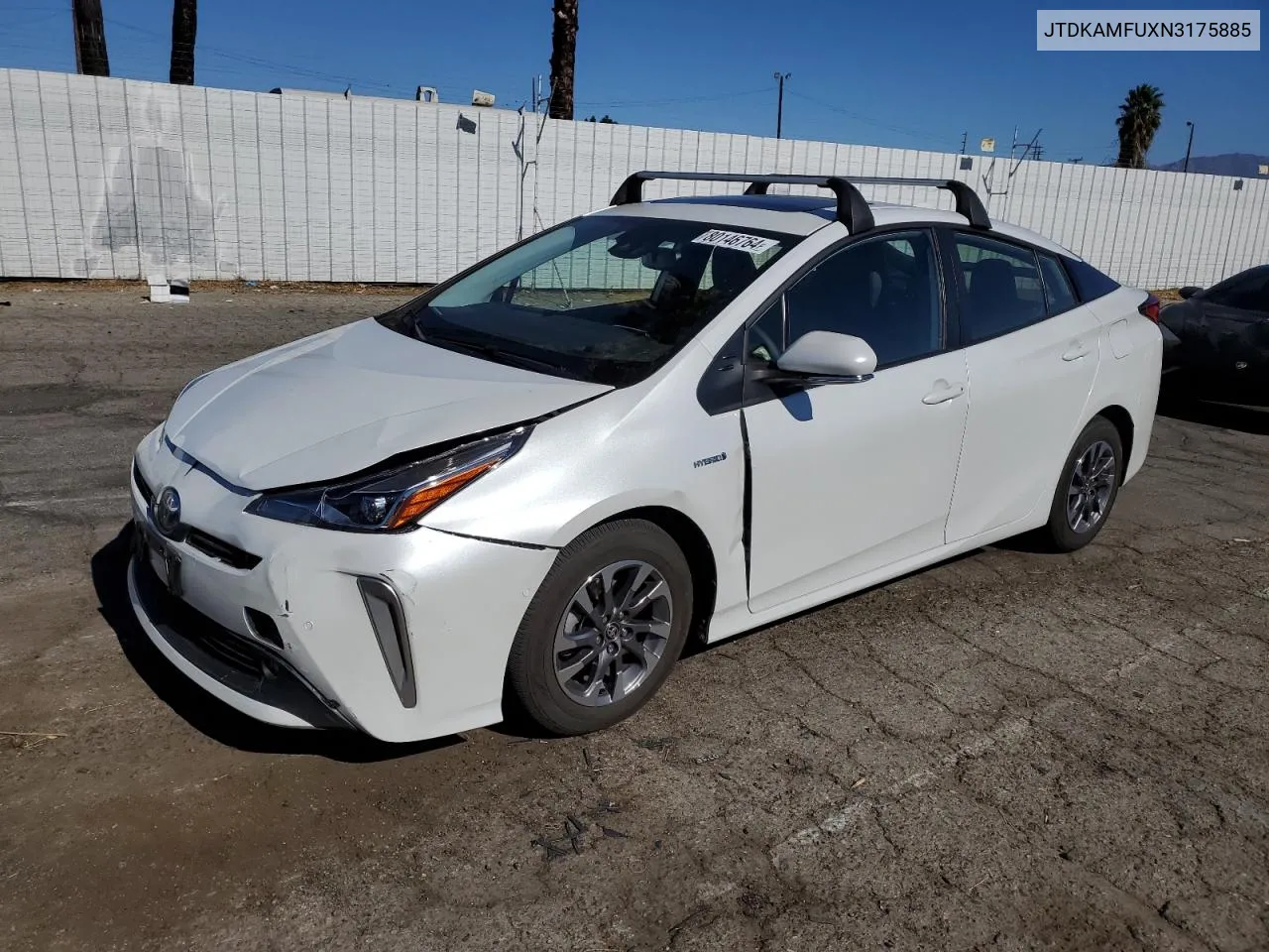 2022 Toyota Prius Night Shade VIN: JTDKAMFUXN3175885 Lot: 80146764