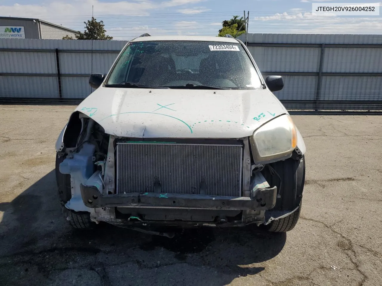 2002 Toyota Rav4 VIN: JTEGH20V926004252 Lot: 72353404